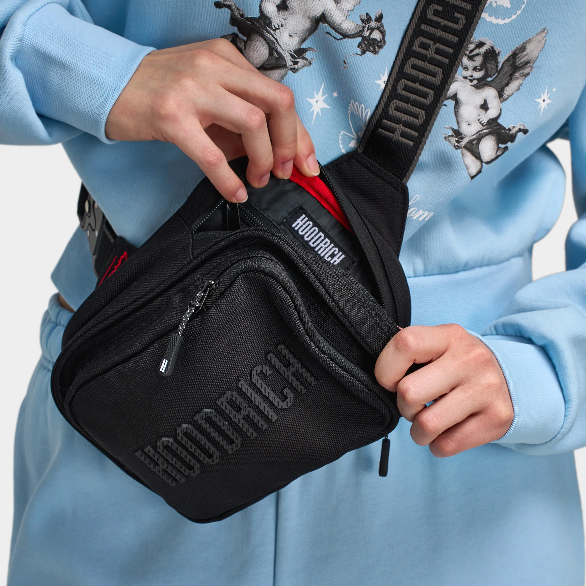 Hoodrich Core V3 Oversized Clip Mini Bag Black / Red - Grey - Image 3