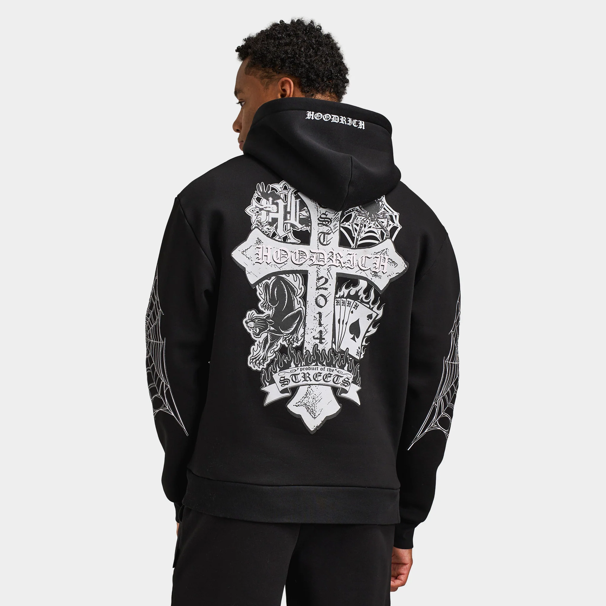 Hoodrich CROSS OVERSIZED HOODIE Black / Blue Dawn - Image 2