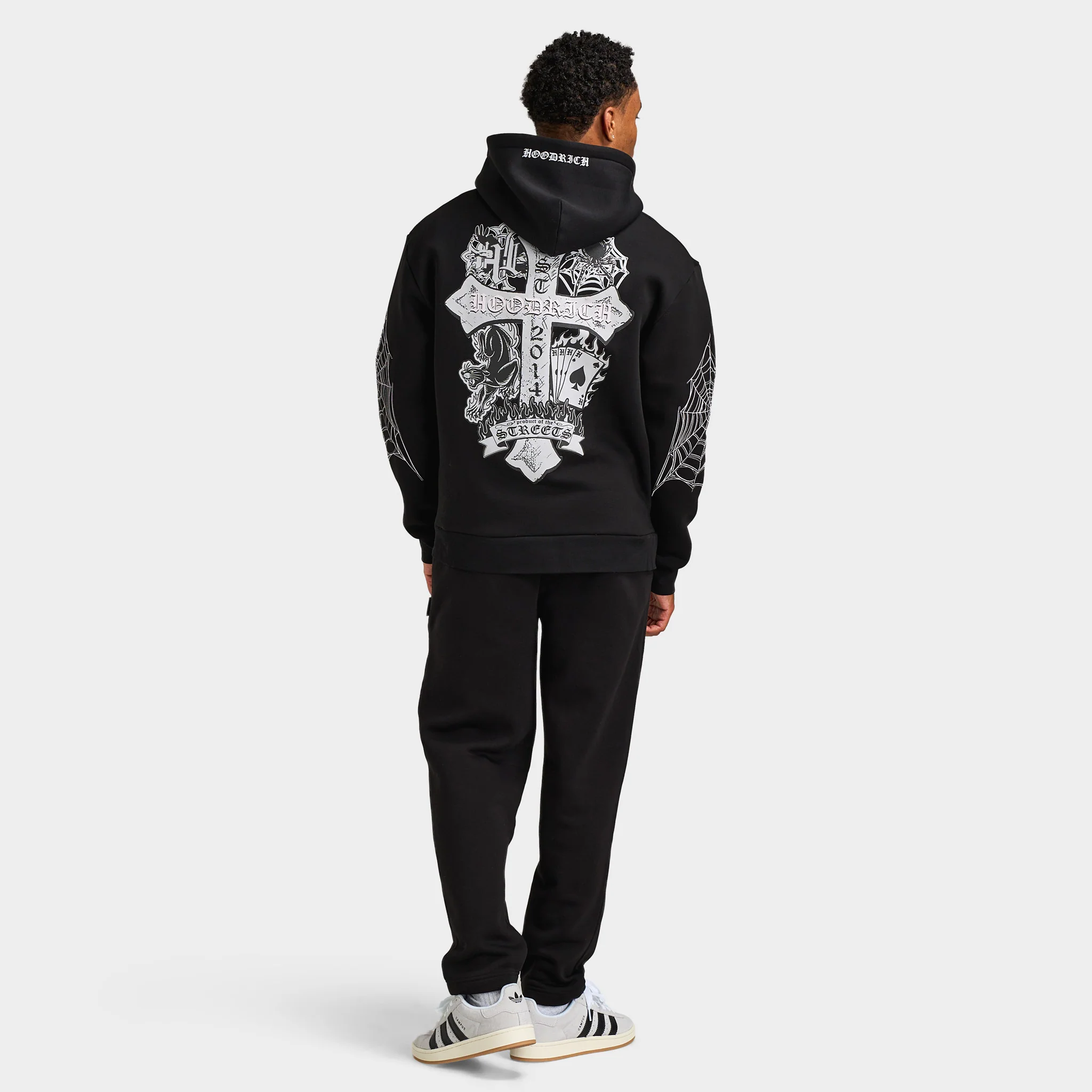 Hoodrich CROSS OVERSIZED HOODIE Black / Blue Dawn - Image 5