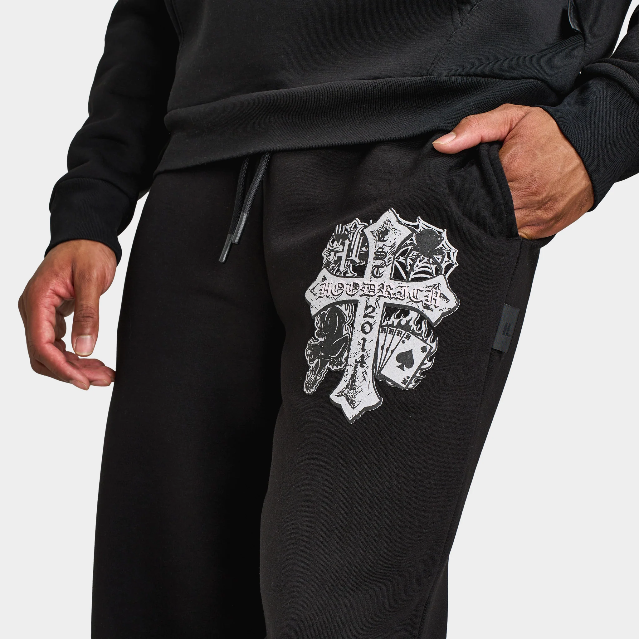 Hoodrich CROSS OVERSIZED OPEN HEM JOGGER BLACK / DAWN BL - Image 5