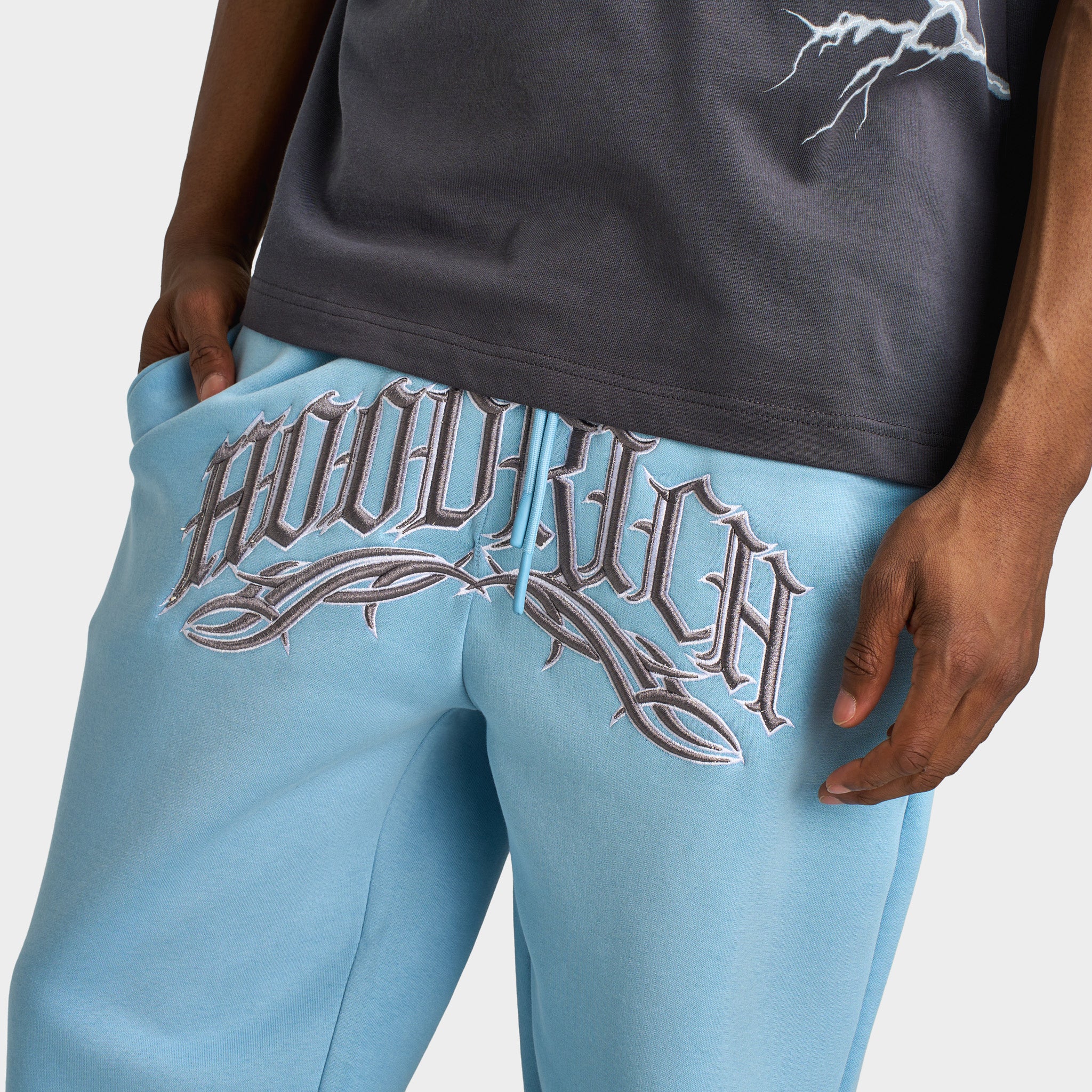 Hoodrich Dark Oversized Open Hem Jogger / Glacier Lake - Image 5