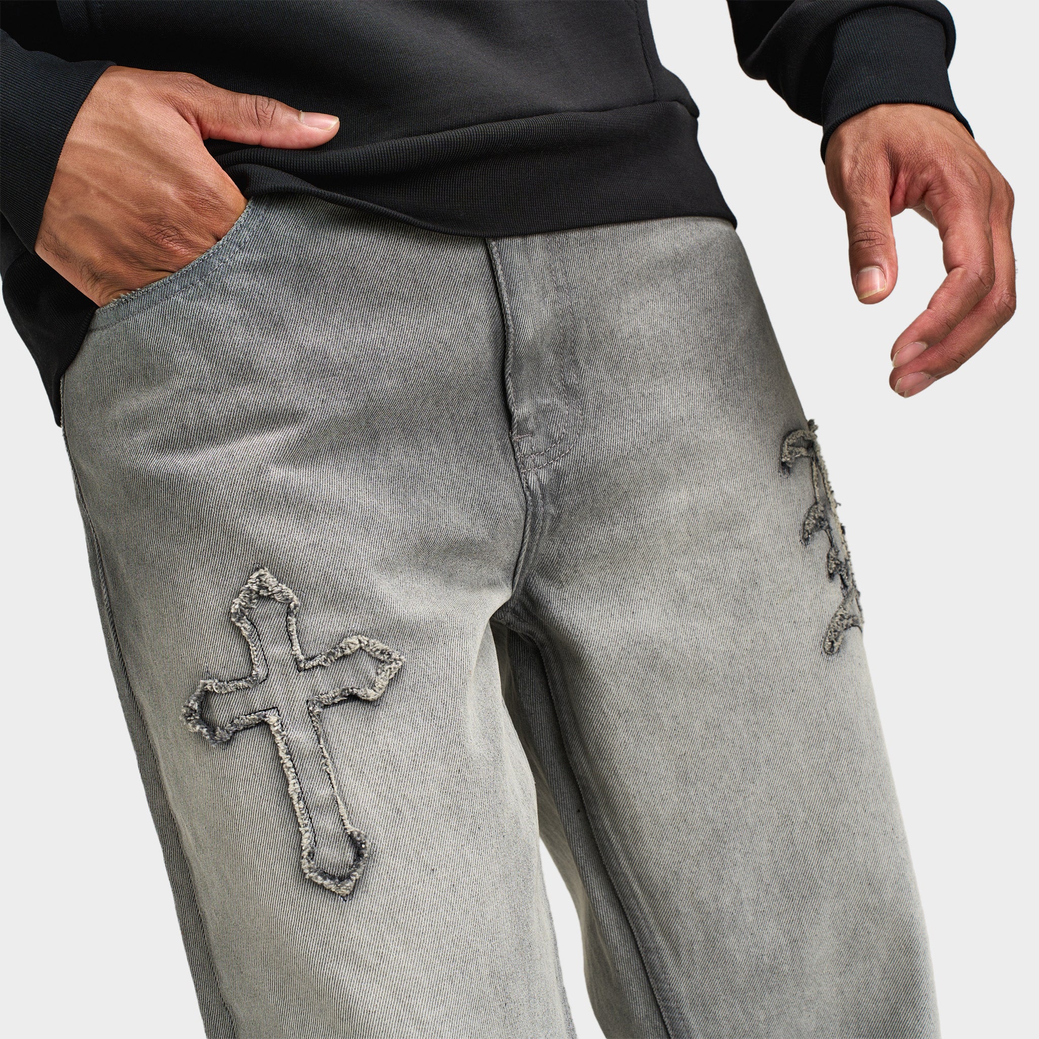 Hoodrich Dominion H Applique Denim Jean / Washed Grey - Image 5