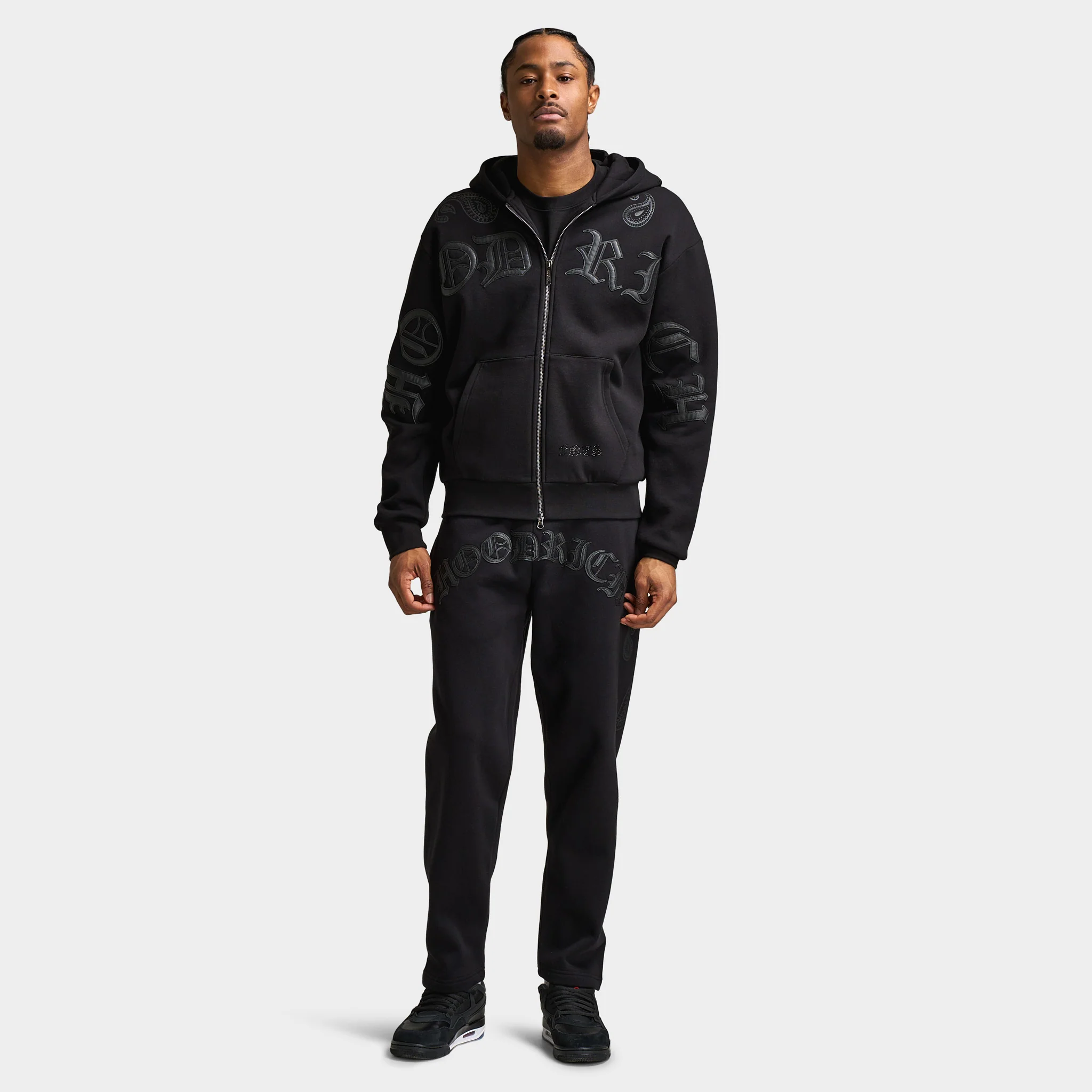 Hoodrich Inkline Oversized Zip Through Hoodie / Black - Image 5