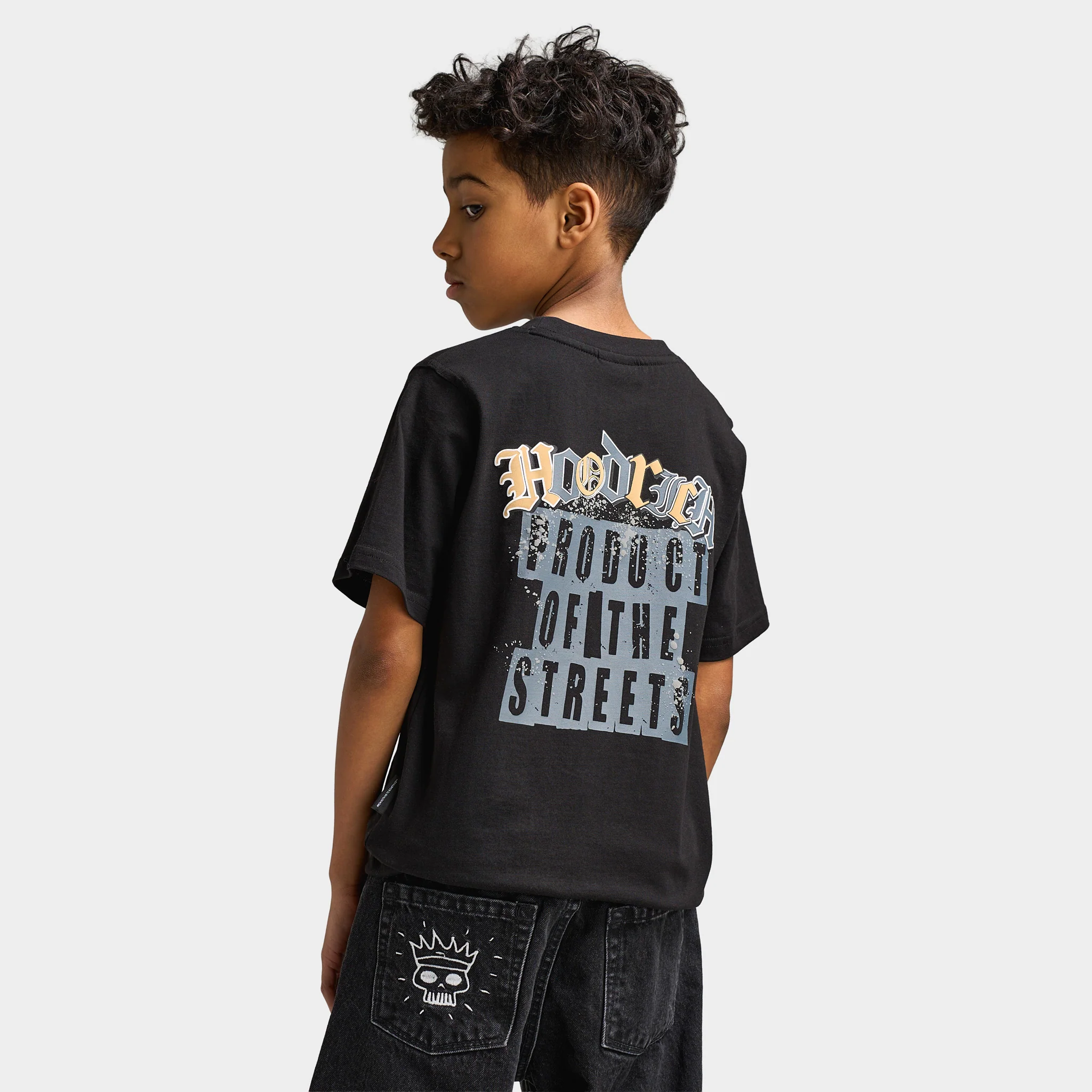 Hoodrich Junior Boys' Crown T-Shirt Black / Lava Smoke - White - Image 2