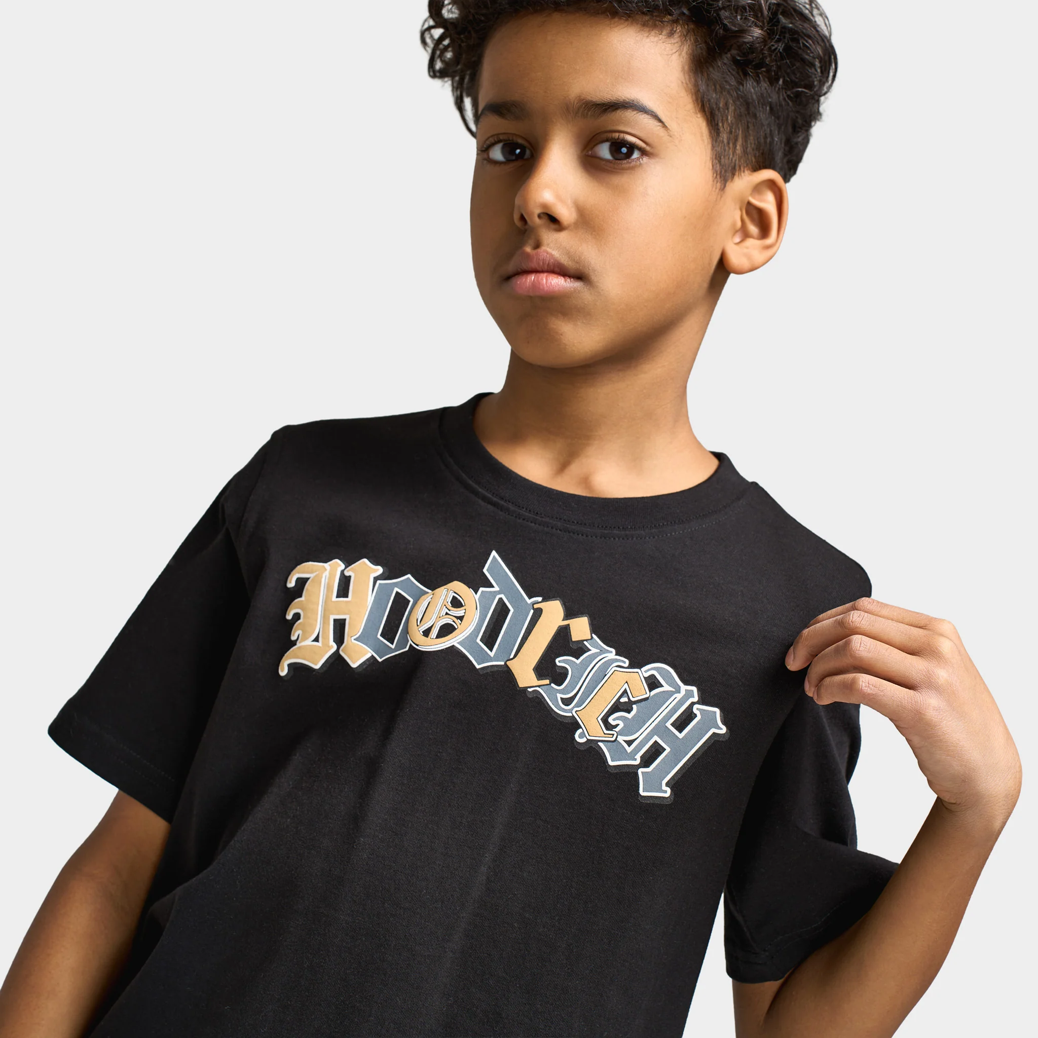 Hoodrich Junior Boys' Crown T-Shirt Black / Lava Smoke - White - Image 3