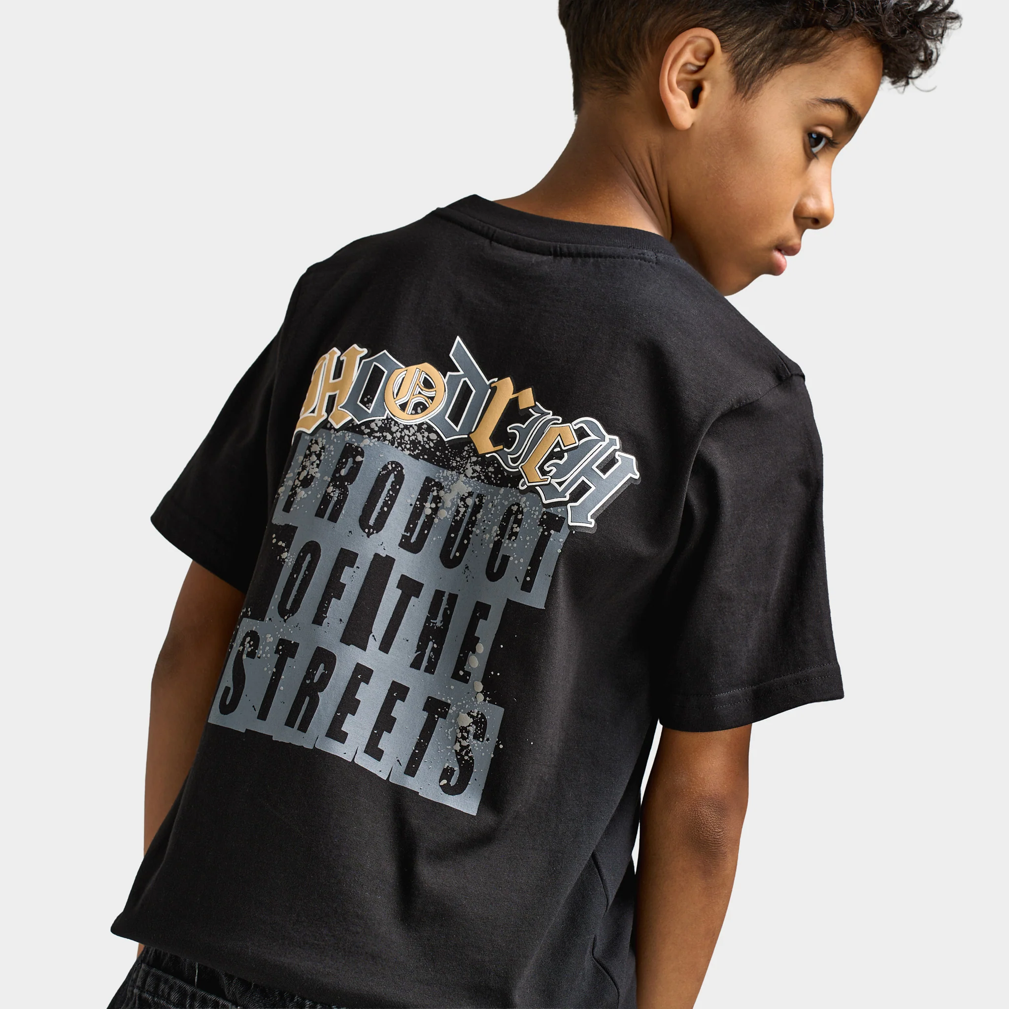 Hoodrich Junior Boys' Crown T-Shirt Black / Lava Smoke - White - Image 4