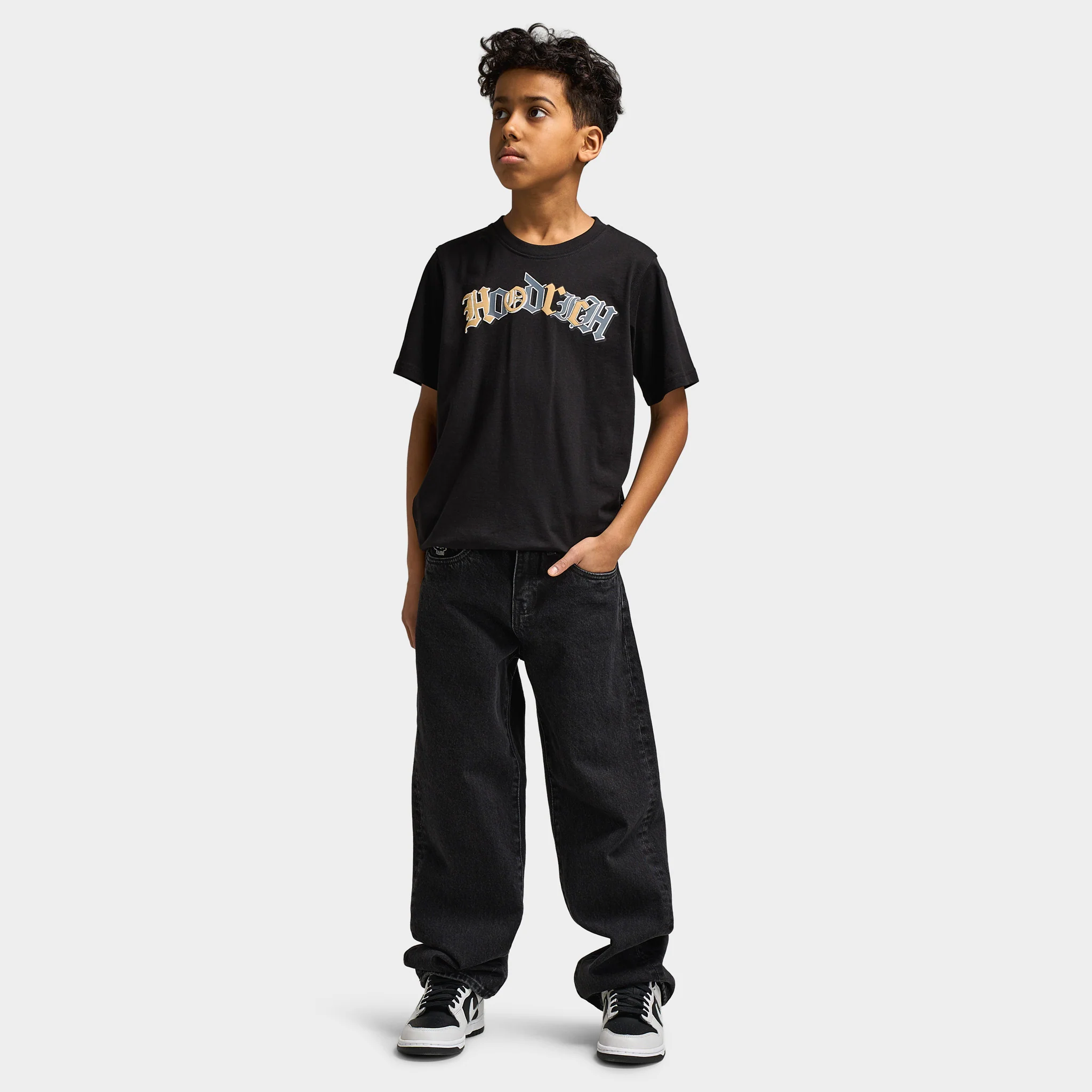 Hoodrich Junior Boys' Crown T-Shirt Black / Lava Smoke - White - Image 5