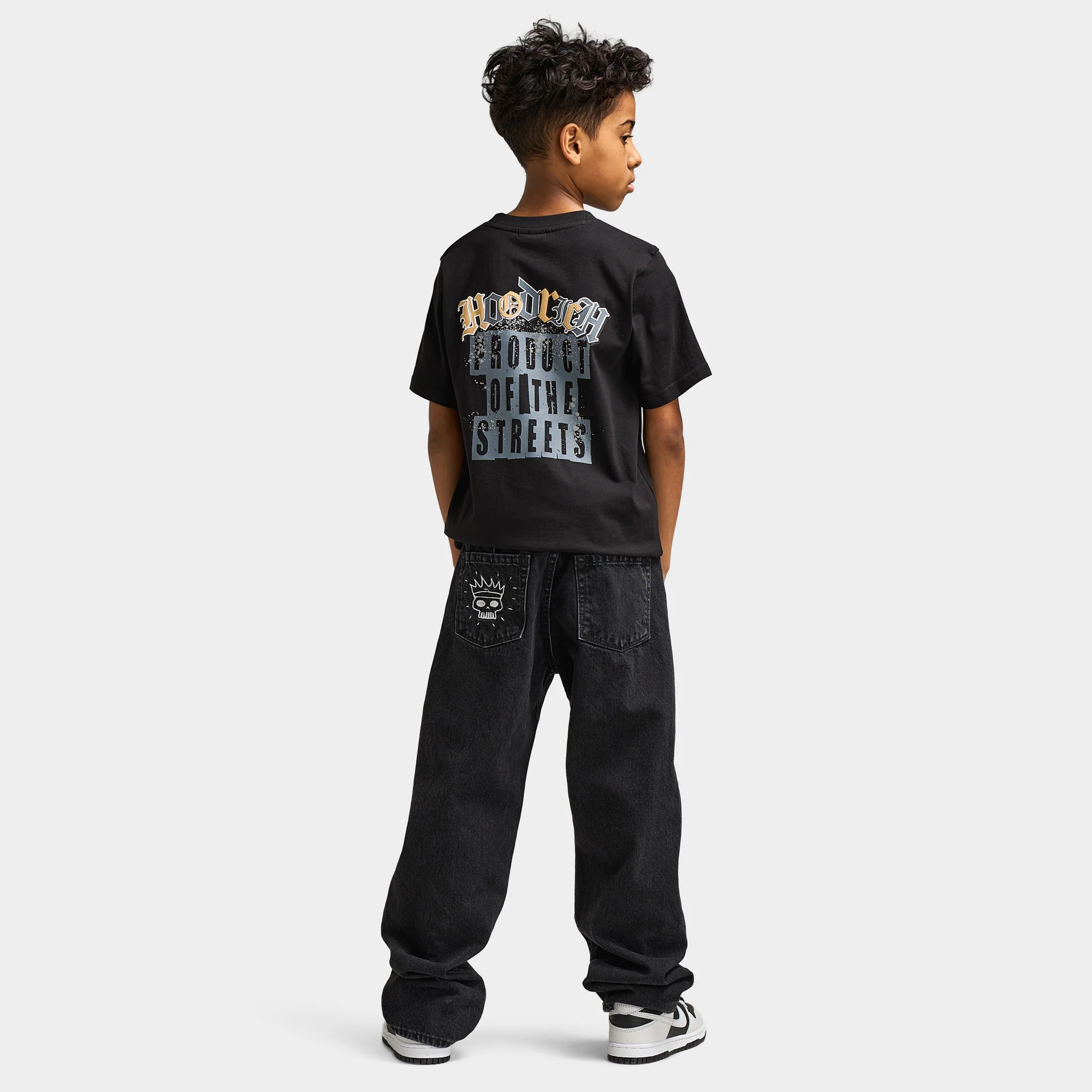 Hoodrich Junior Boys' Crown T-Shirt Black / Lava Smoke - White - Image 6