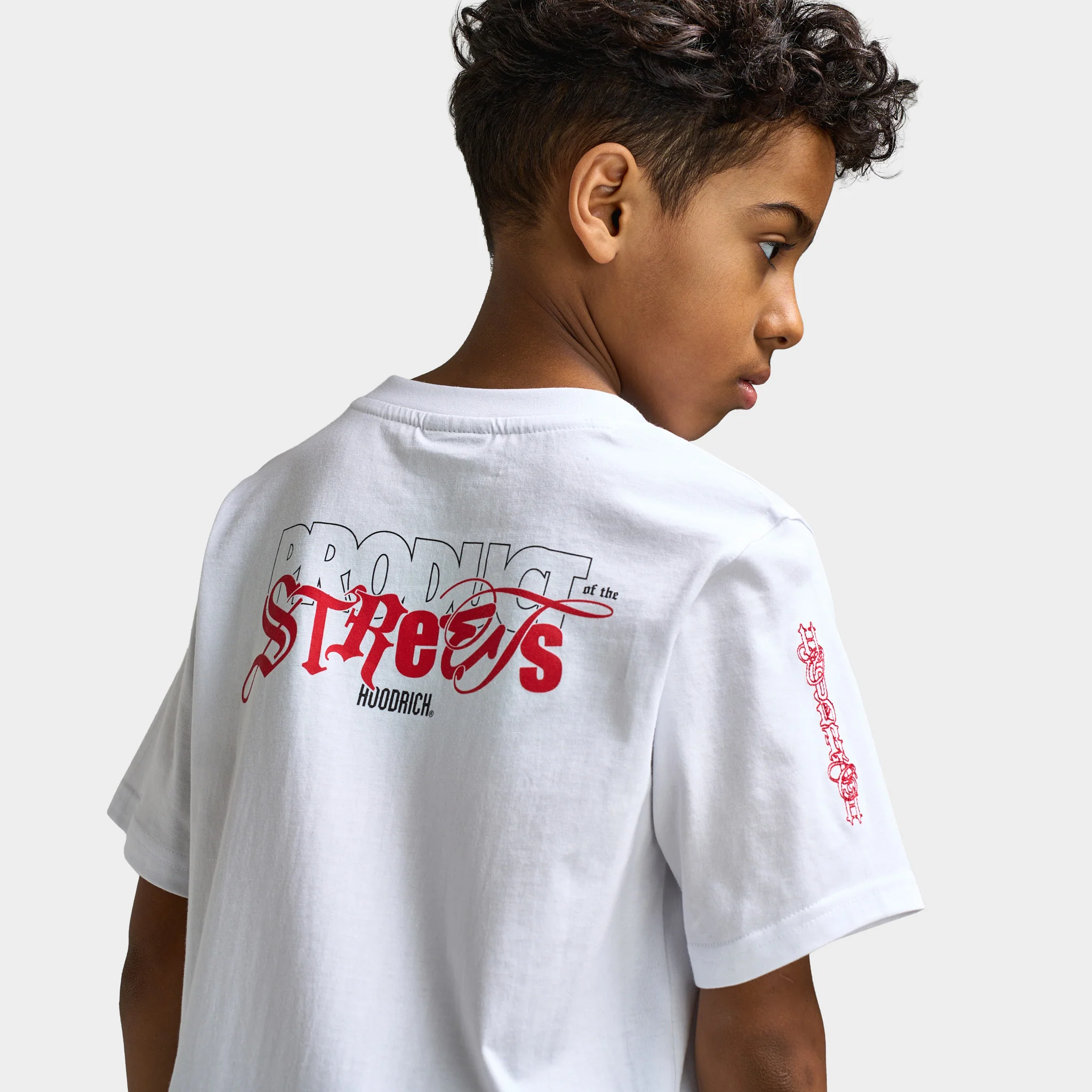 Hoodrich Junior Boys' Quest T-Shirt White / Black Lychee - Image 4
