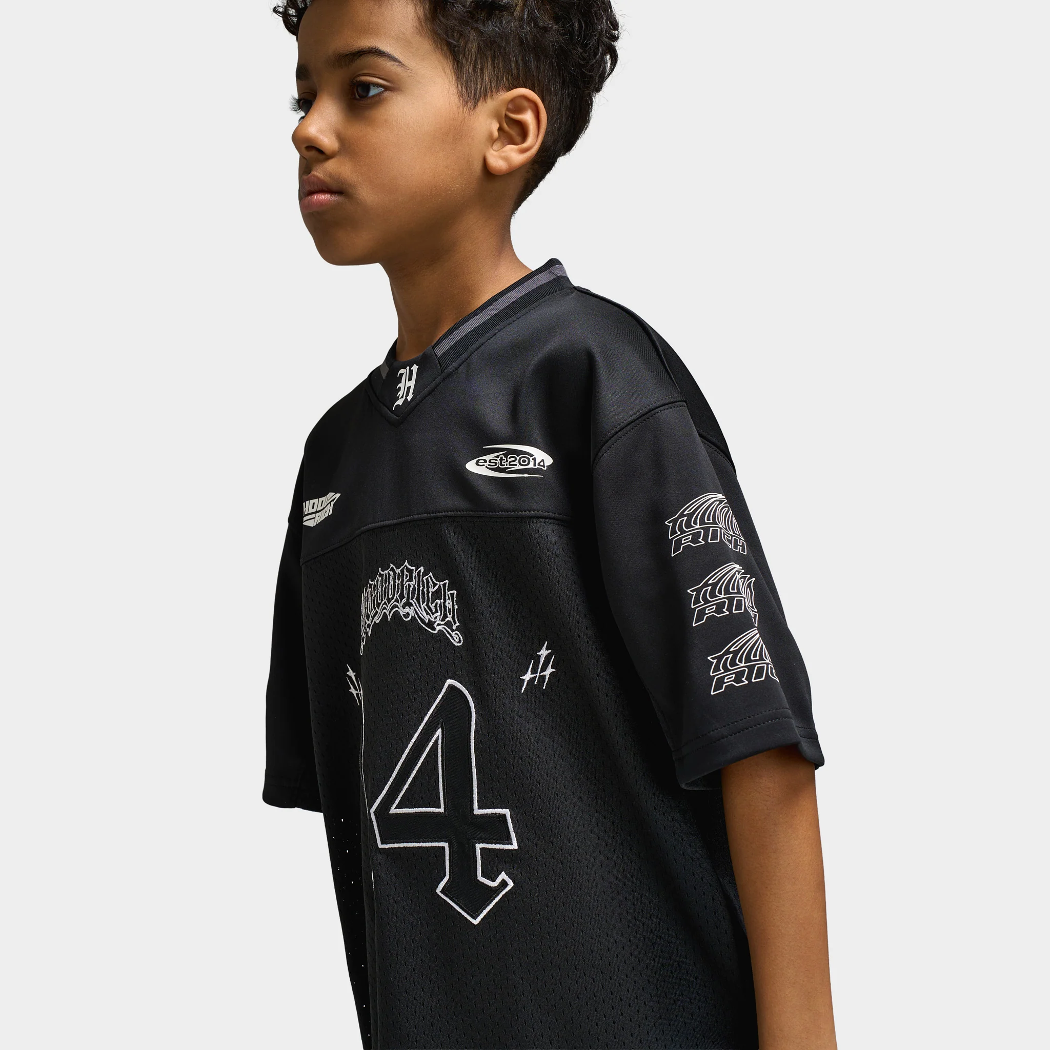 Hoodrich Junior Boys' Ritual Mesh Jersey T-Shirt Black / White - Image 3