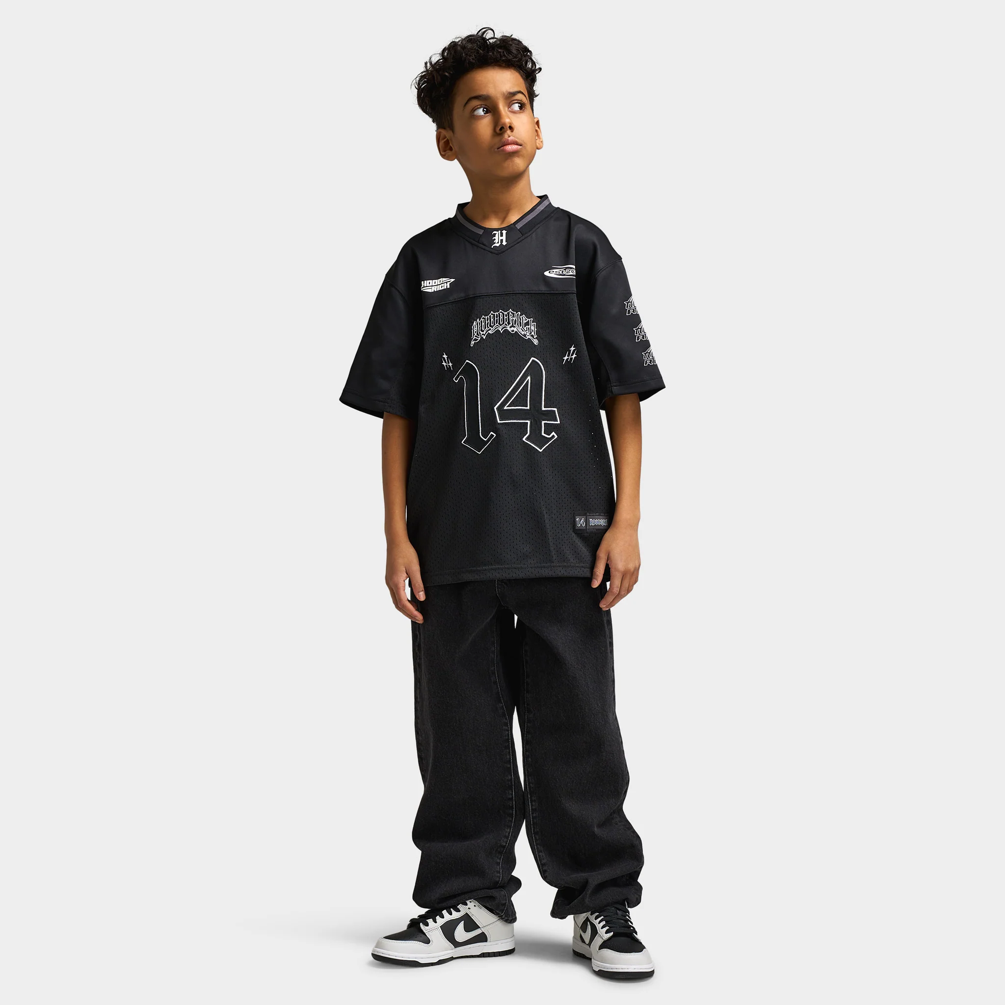 Hoodrich Junior Boys' Ritual Mesh Jersey T-Shirt Black / White - Image 5