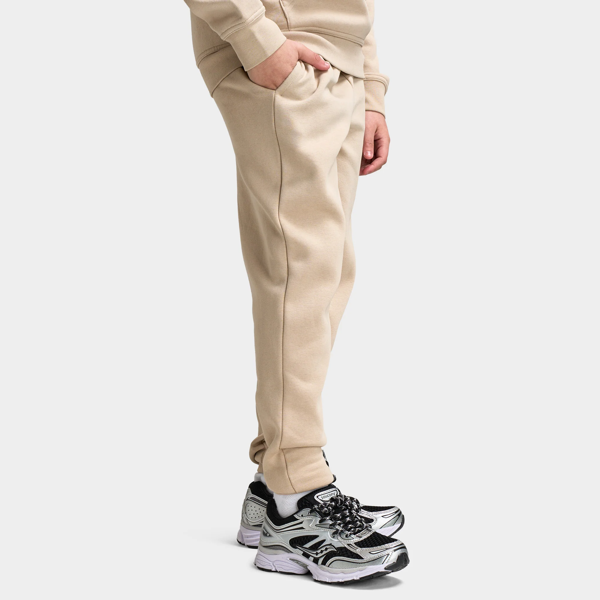 Hoodrich Junior Boy's Shadow Ribbed Cuff Jogger Oxford Tan / Black - White - Image 3