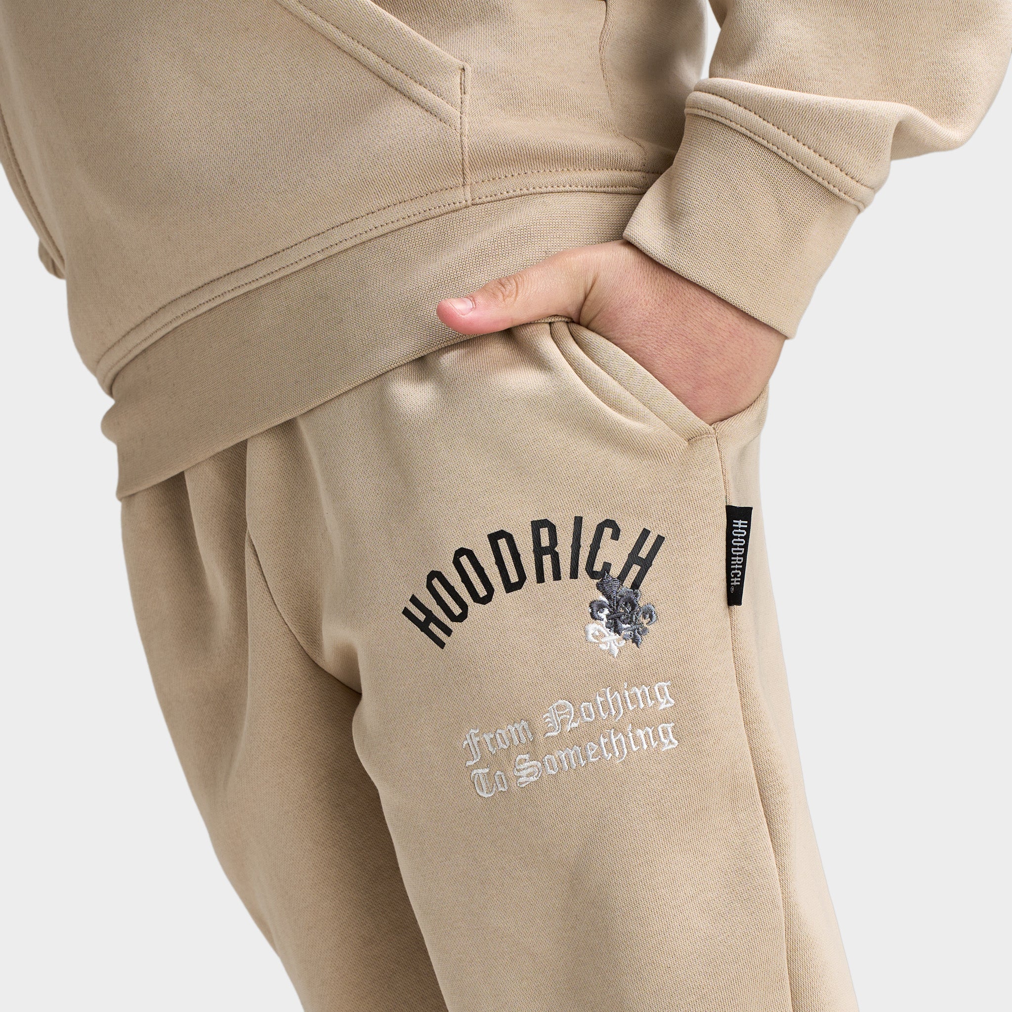 Hoodrich Junior Boy's Shadow Ribbed Cuff Jogger Oxford Tan / Black - White - Image 4