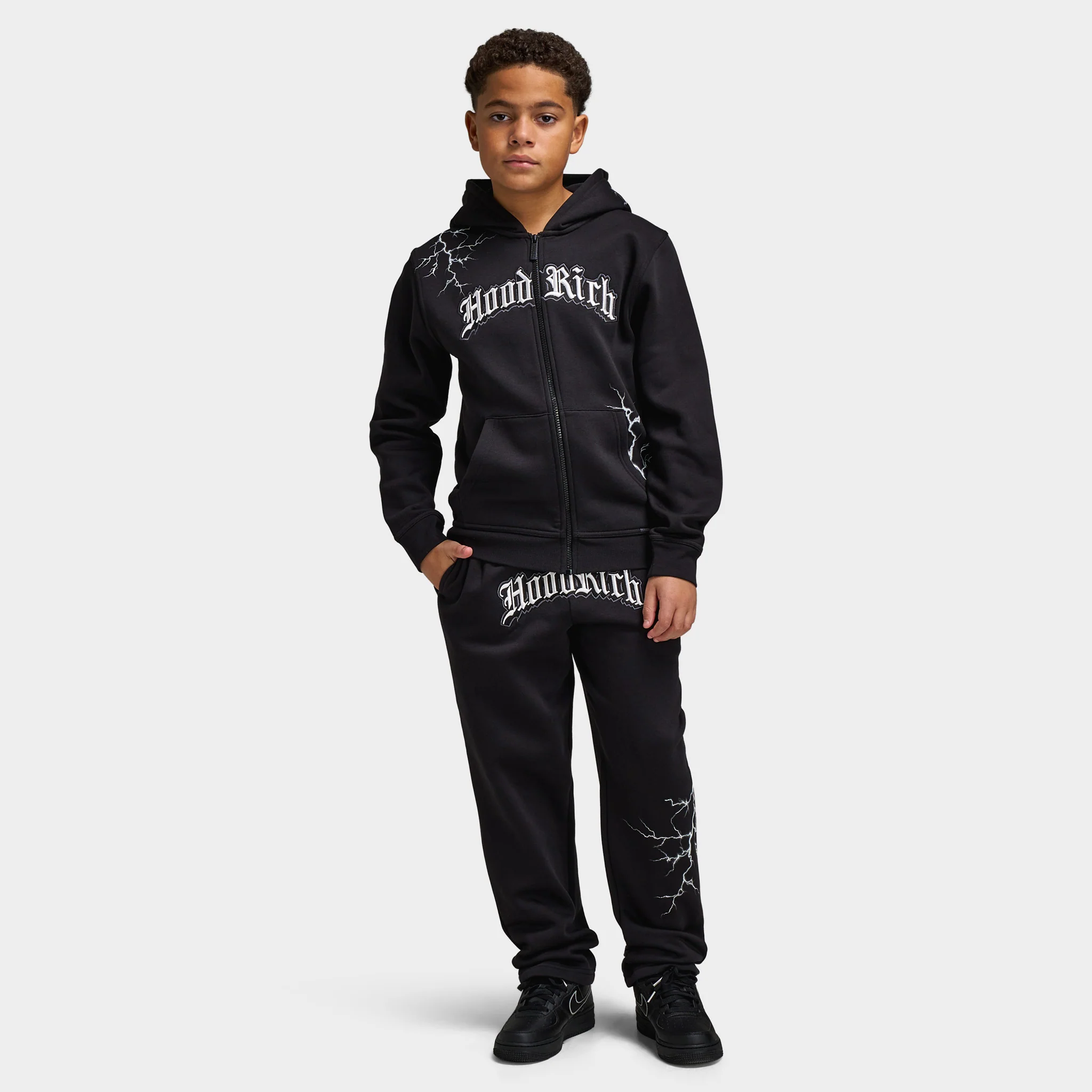 Hoodrich Juniors' Dark Lightning Fullzip Hoodie / Black - Image 6