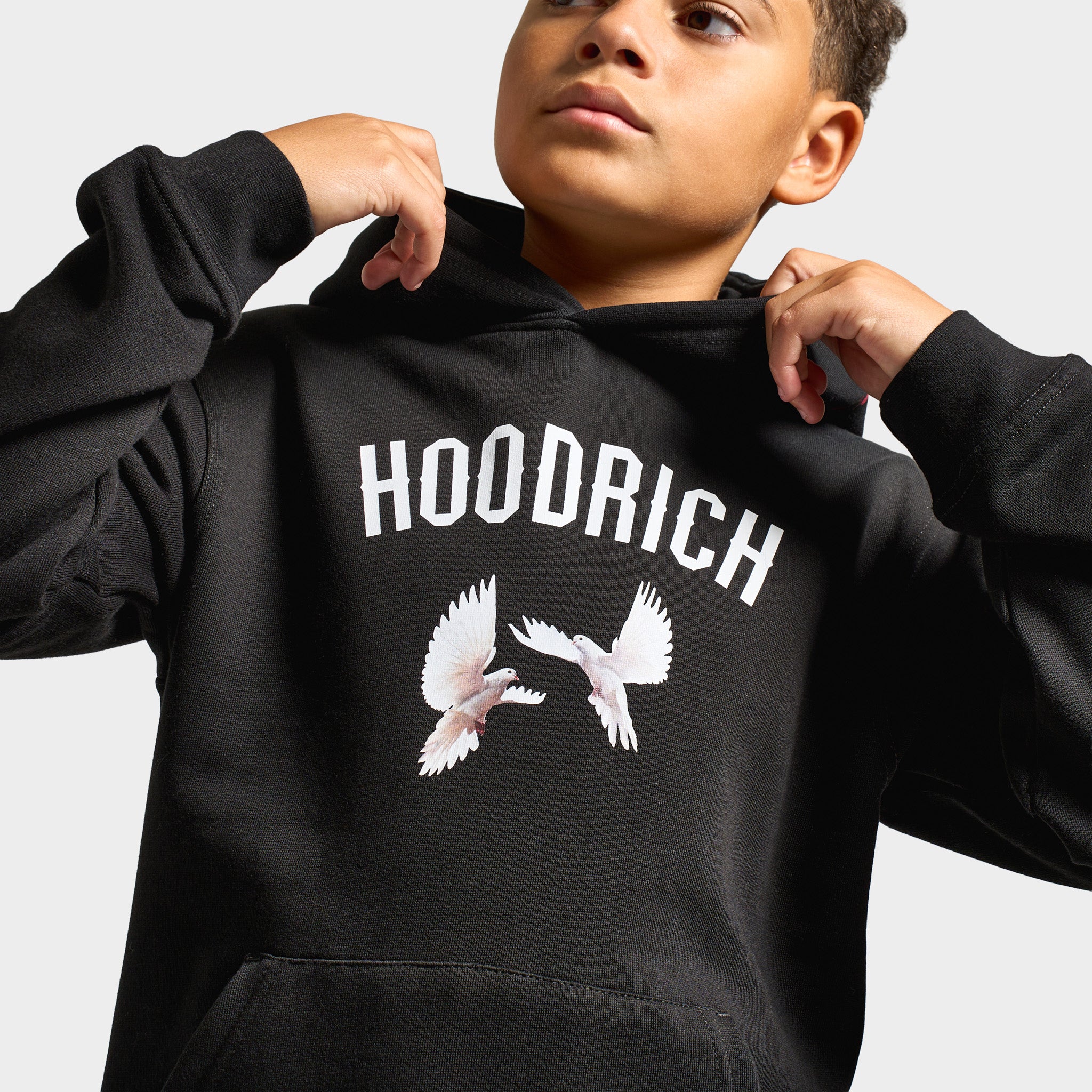 Hoodrich Juniors' Flight 3 Panel Hoodie Black / White - Lychee - Image 4