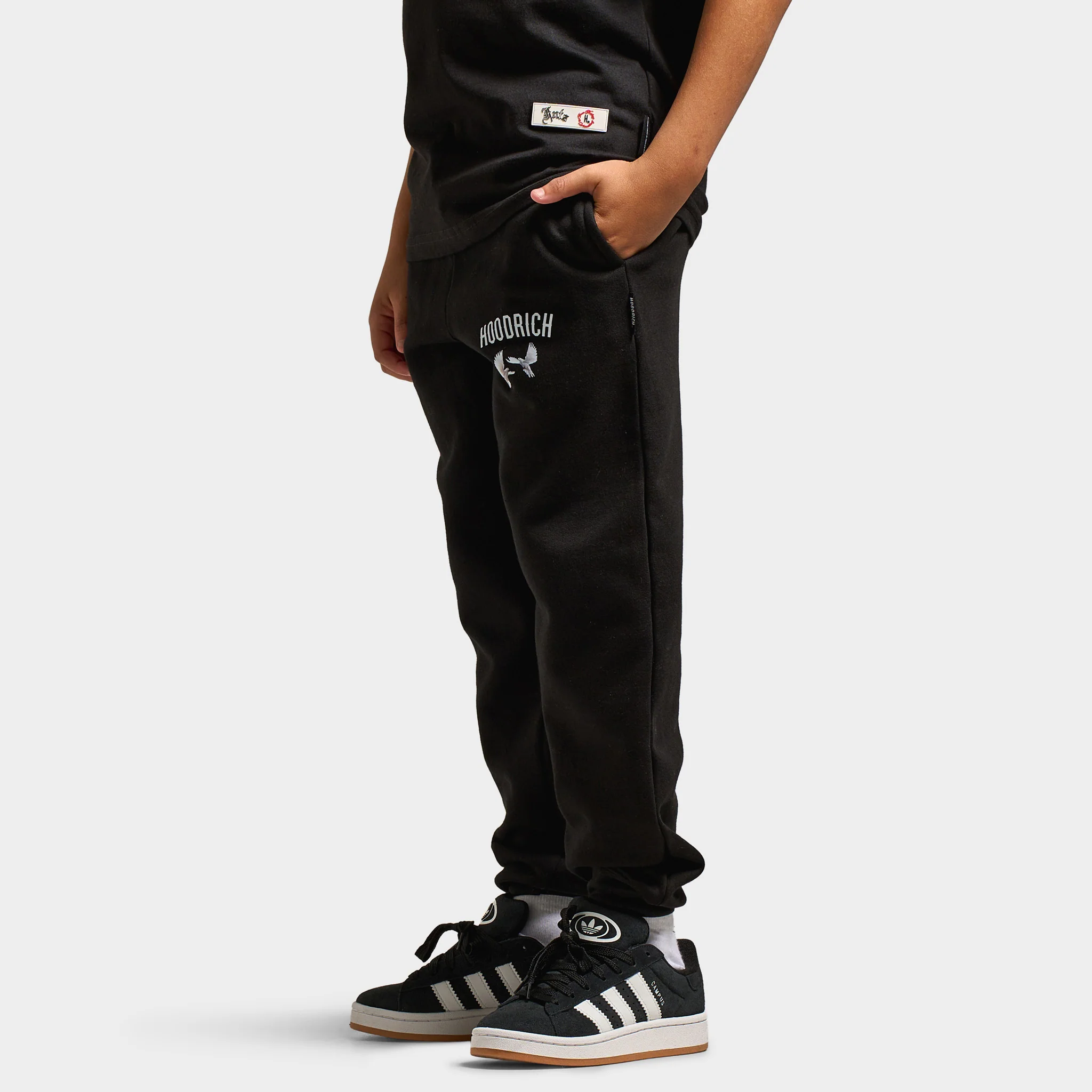 Hoodrich Juniors' Flight Ribbed Cuff Joggers Black / White - Lychee - Image 3