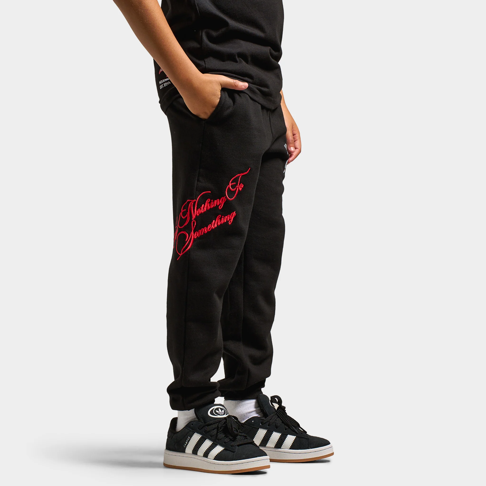 Hoodrich Juniors' Flight Ribbed Cuff Joggers Black / White - Lychee - Image 4