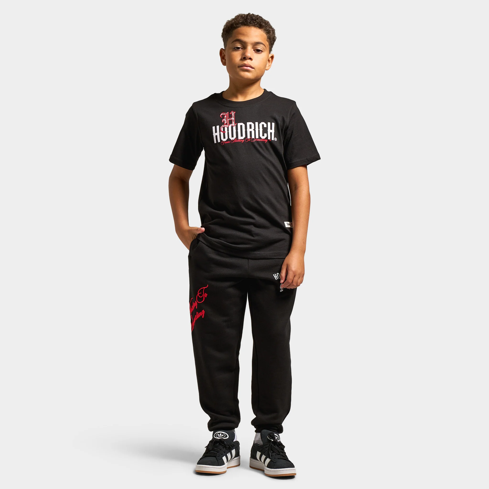 Hoodrich Juniors' Flight Ribbed Cuff Joggers Black / White - Lychee - Image 6
