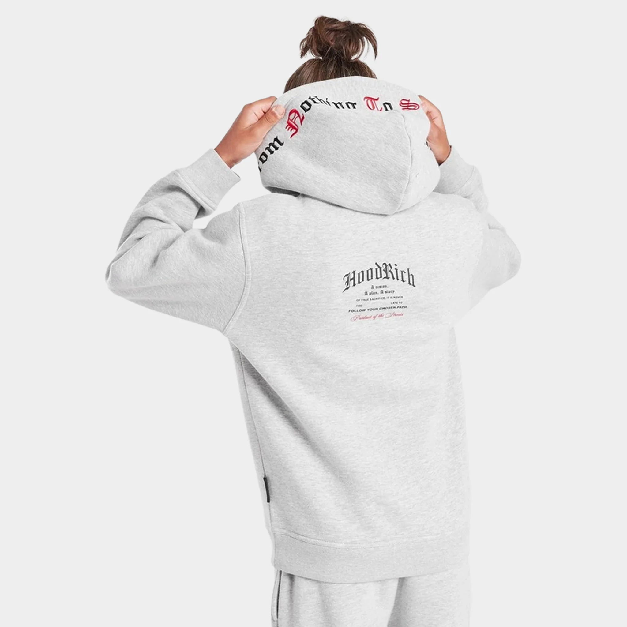 Hoodrich Juniors' Gothic Pullover Hoodie Heather Grey / White - Lychee - Image 3