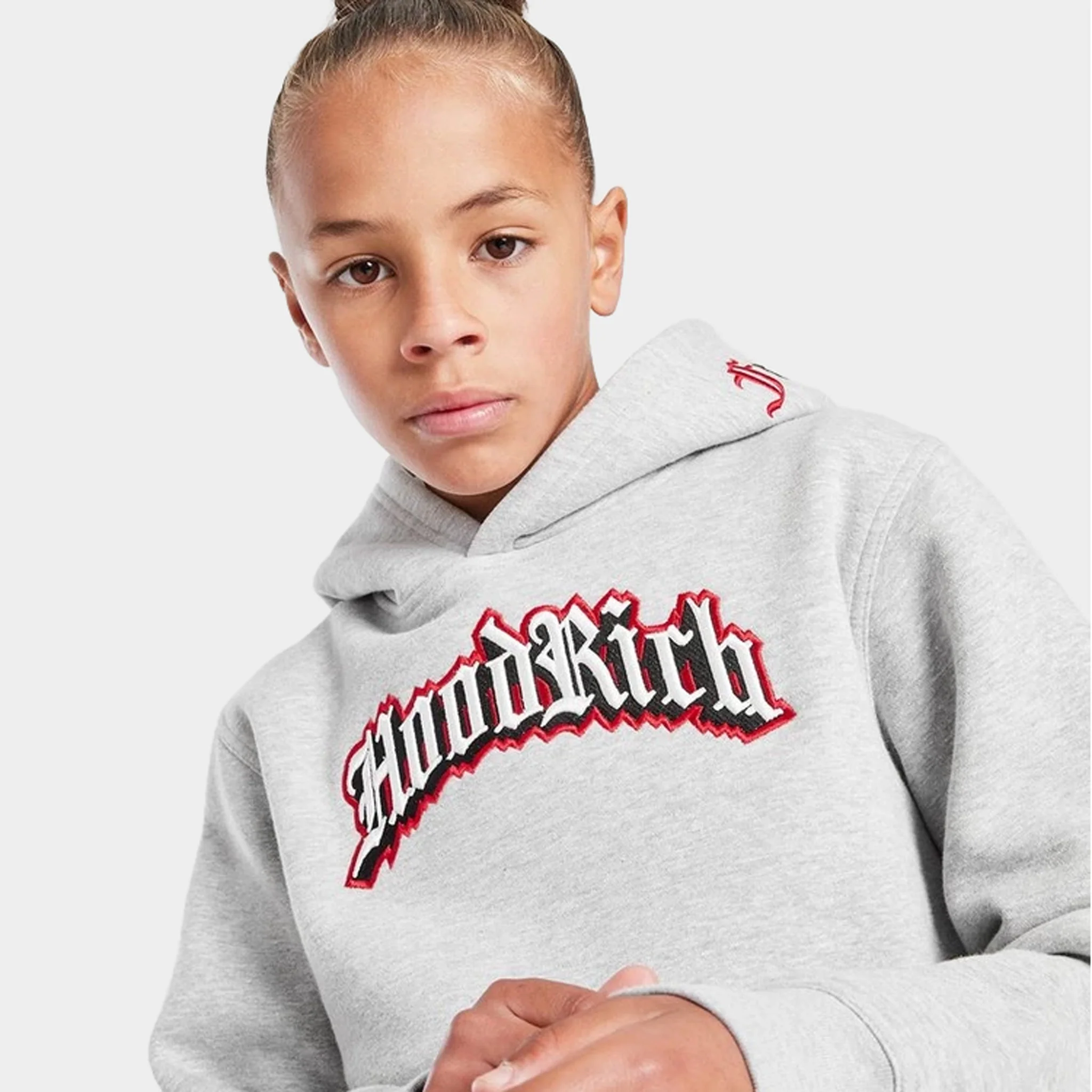 Hoodrich Juniors' Gothic Pullover Hoodie Heather Grey / White - Lychee - Image 4
