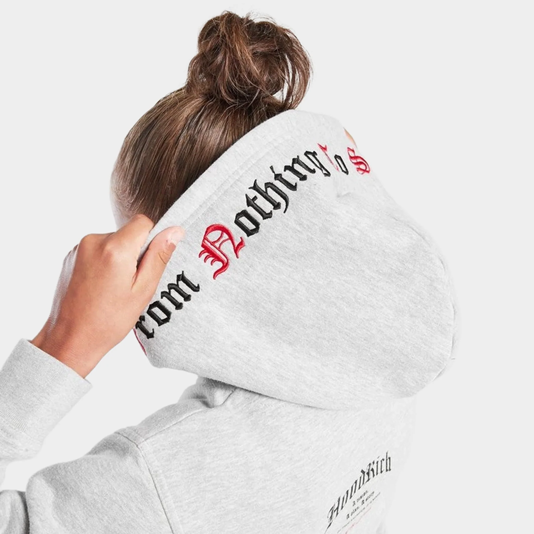 Hoodrich Juniors' Gothic Pullover Hoodie Heather Grey / White - Lychee - Image 5