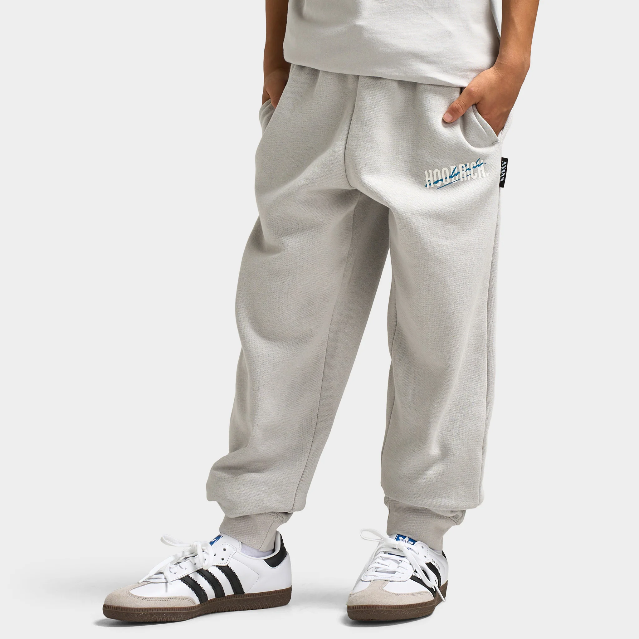 Hoodrich Juniors' Lynk Joggers Quiet Gray / White - Blue Danube - Image 3
