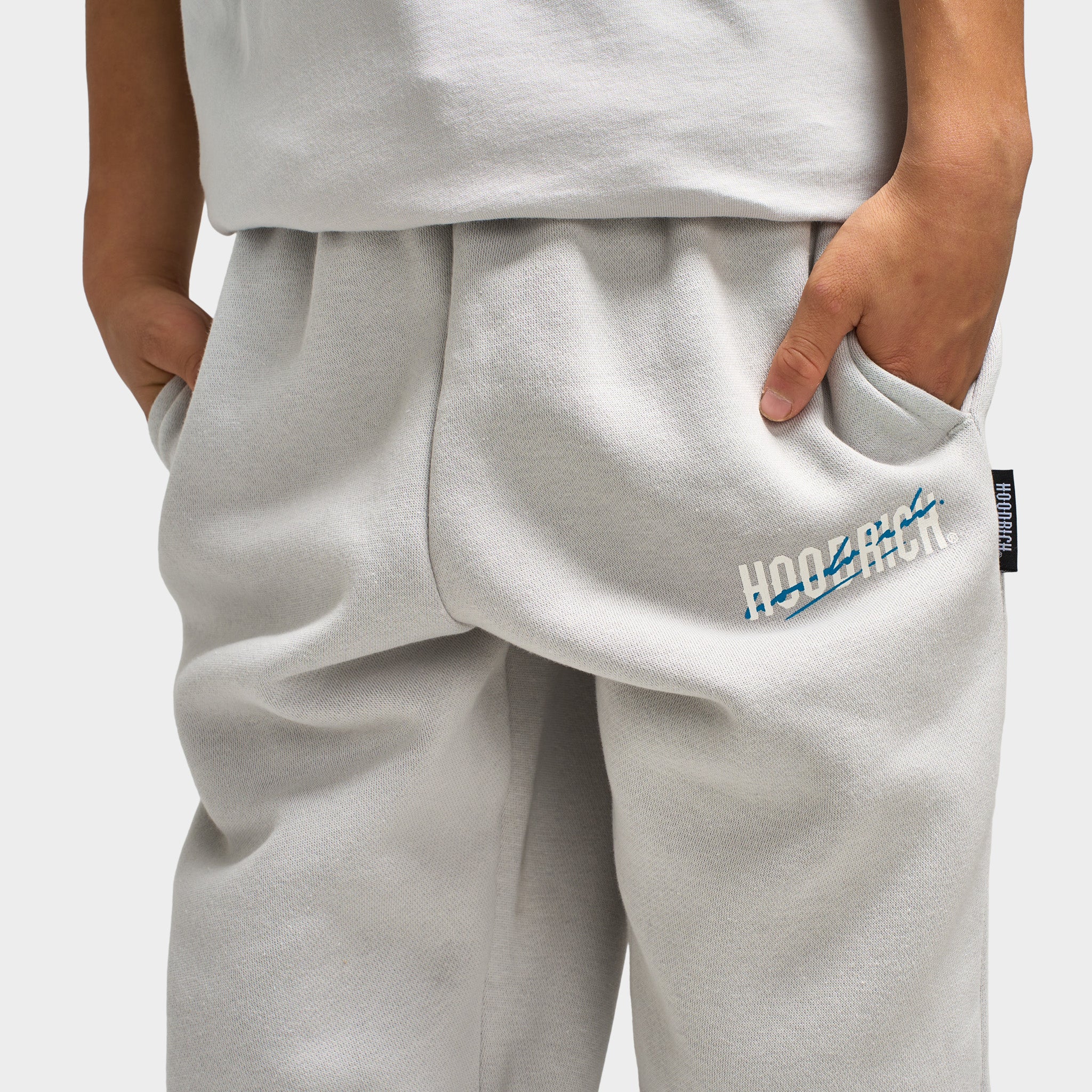 Hoodrich Juniors' Lynk Joggers Quiet Gray / White - Blue Danube - Image 5