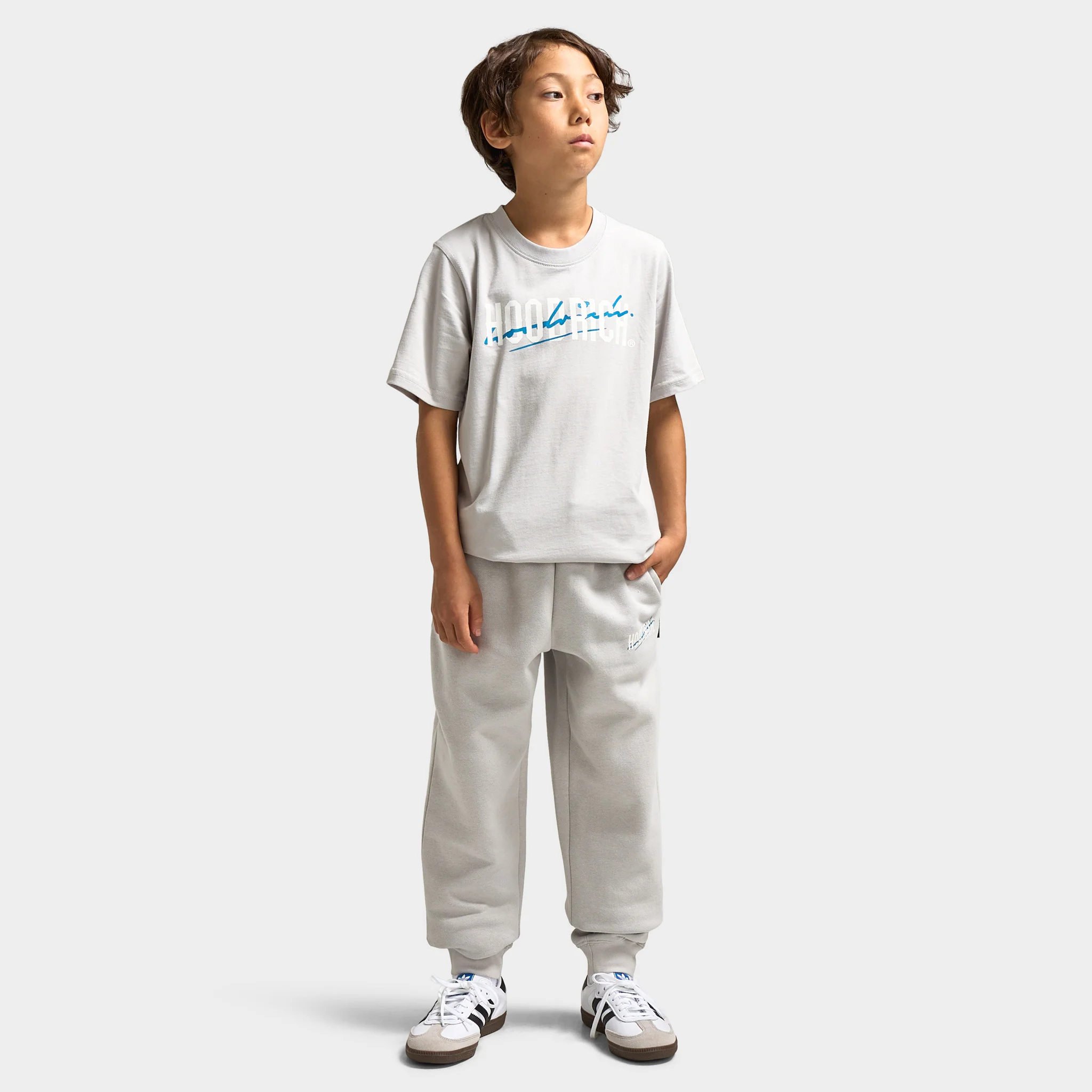 Hoodrich Juniors' Lynk Joggers Quiet Gray / White - Blue Danube - Image 6