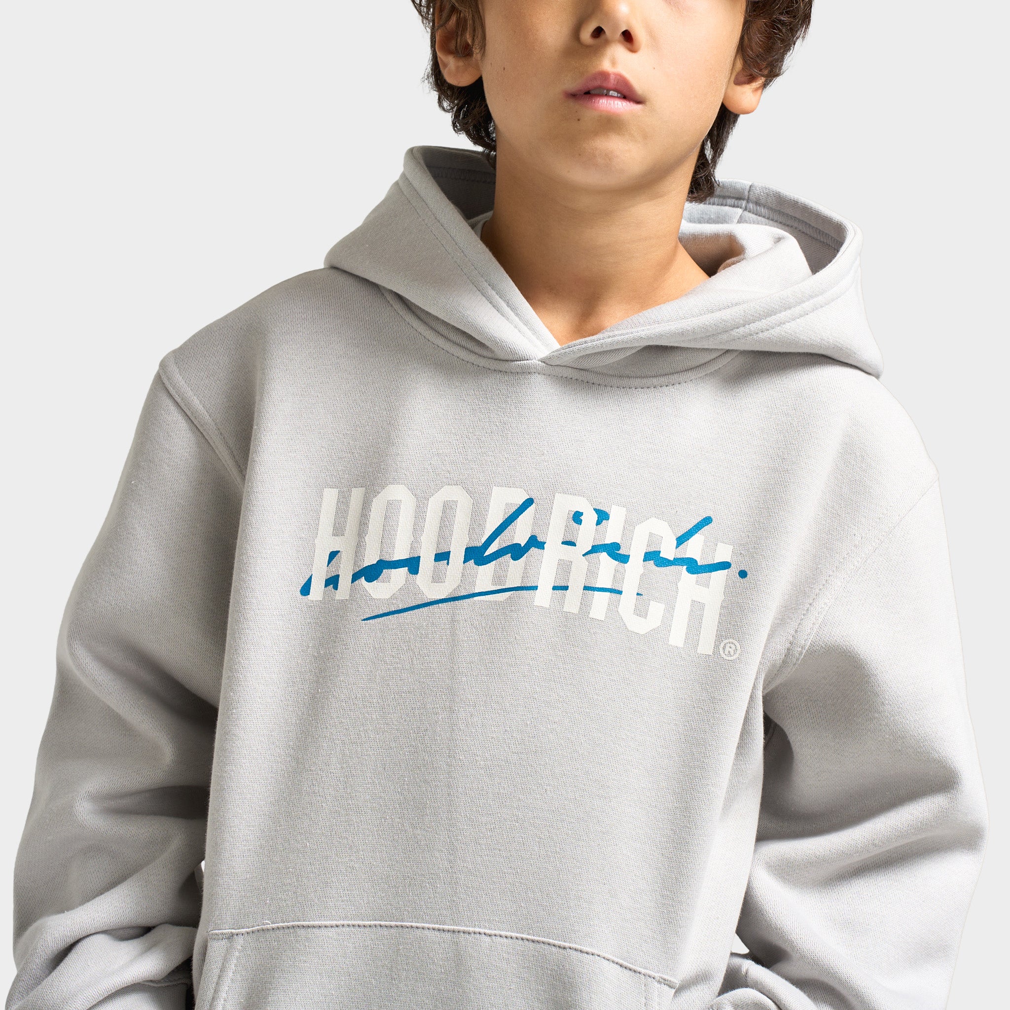Hoodrich Juniors' Lynk Pullover Hoodie Quiet Gray / White  - Blue Danube - Image 3