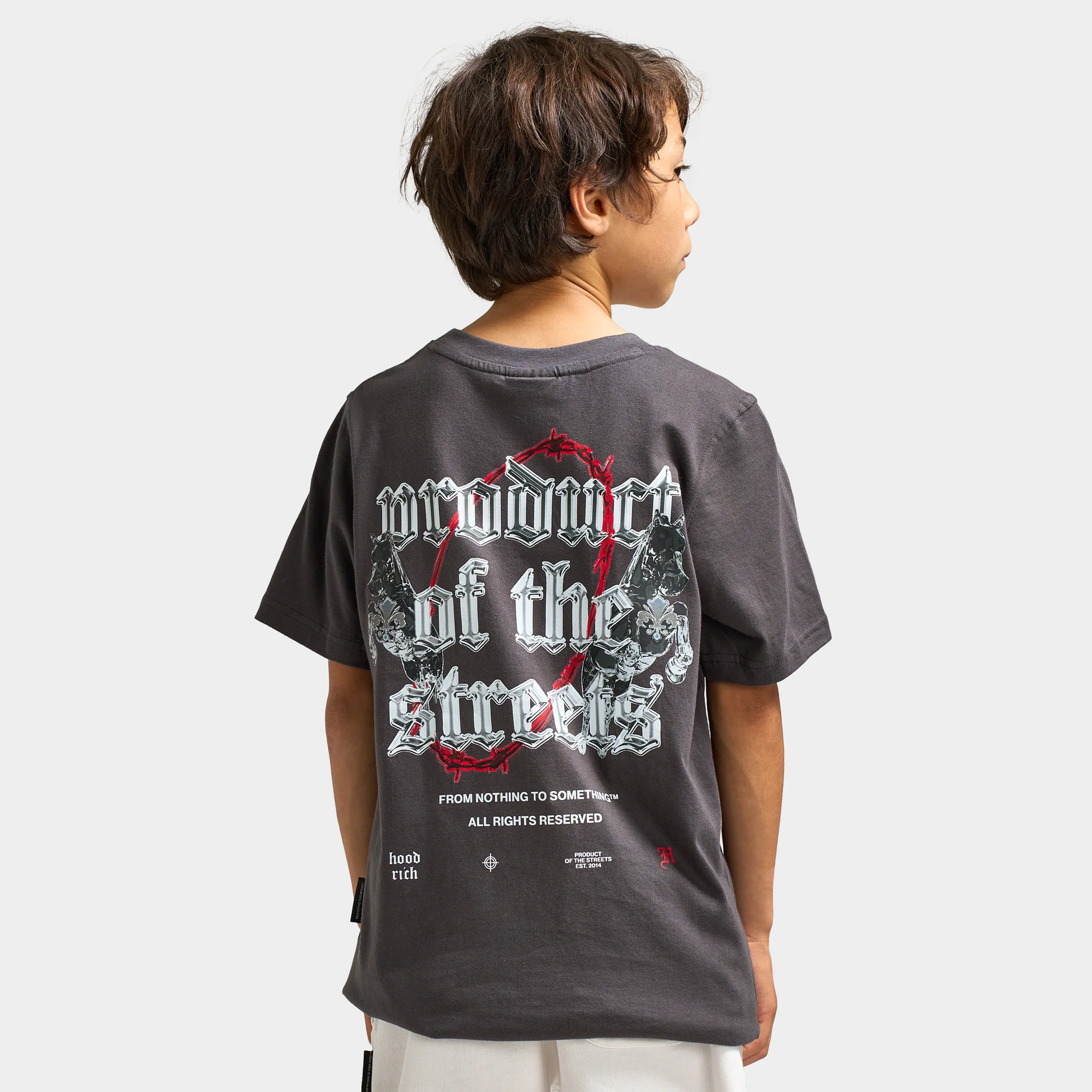 Hoodrich Juniors' Shadow Graphic Tee Asphalt / White - Lychee - Image 2