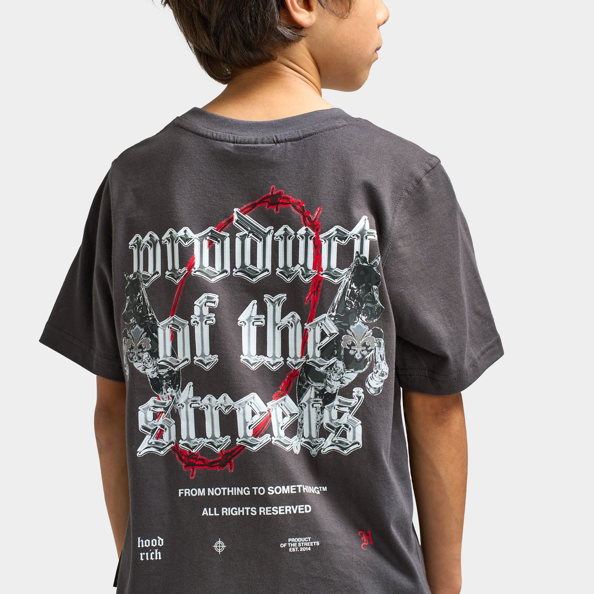 Hoodrich Juniors' Shadow Graphic Tee Asphalt / White - Lychee - Image 4