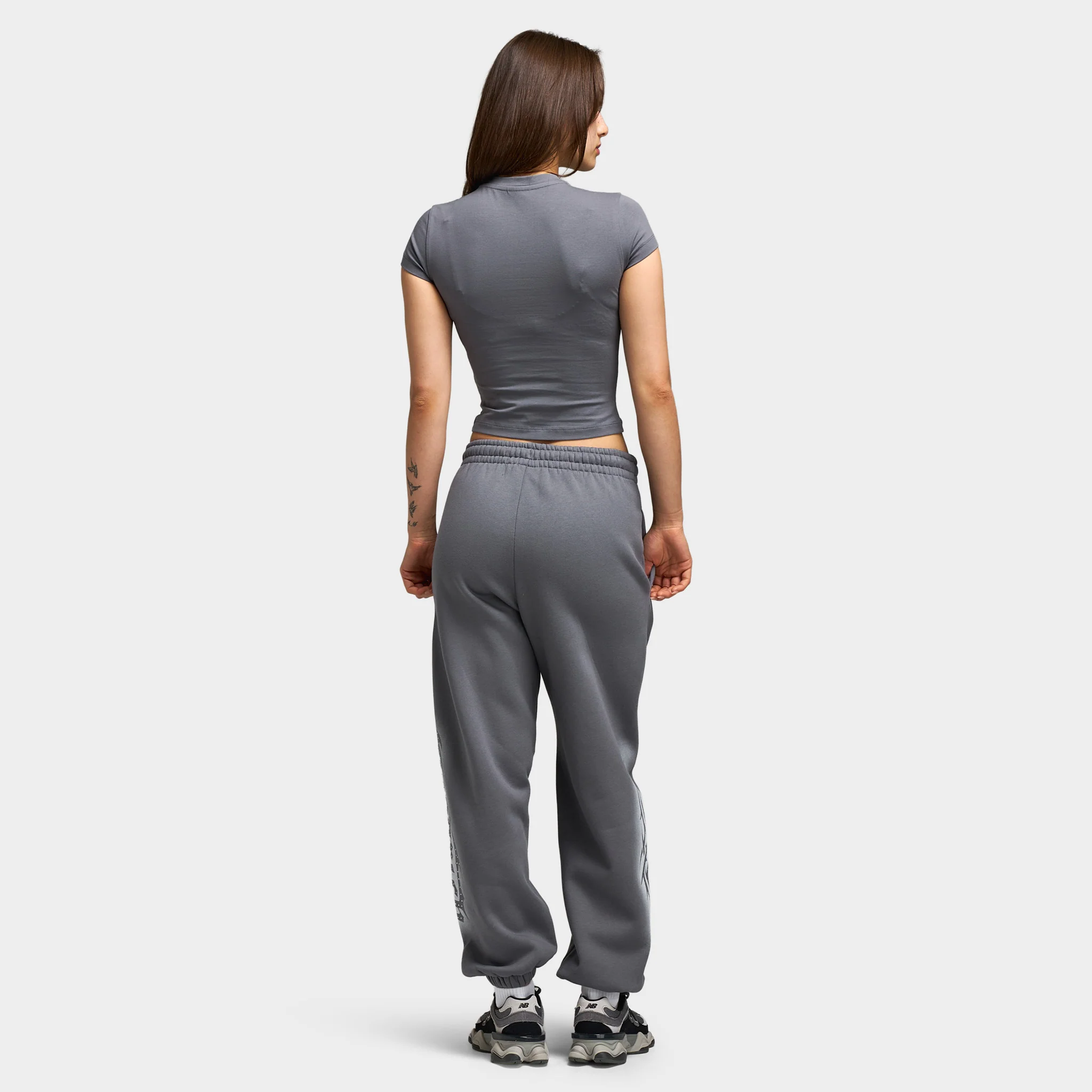 Hoodrich Luz Cropped Fitted T-Shirt / Grey - Image 4