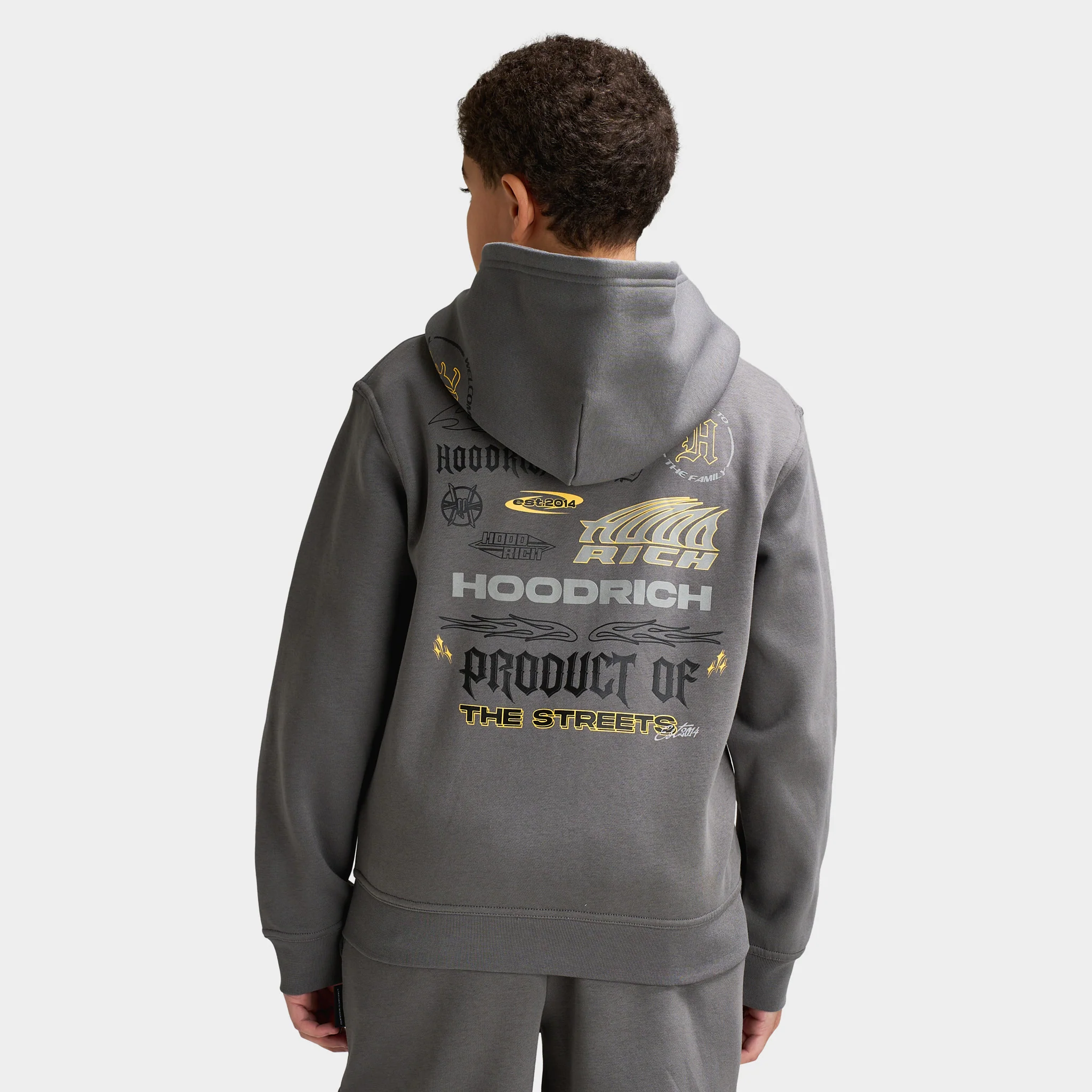 Hoodrich Juniors' Ritual Two Panel Full-Zip Through Hoodie Lava / White - Black - Image 3