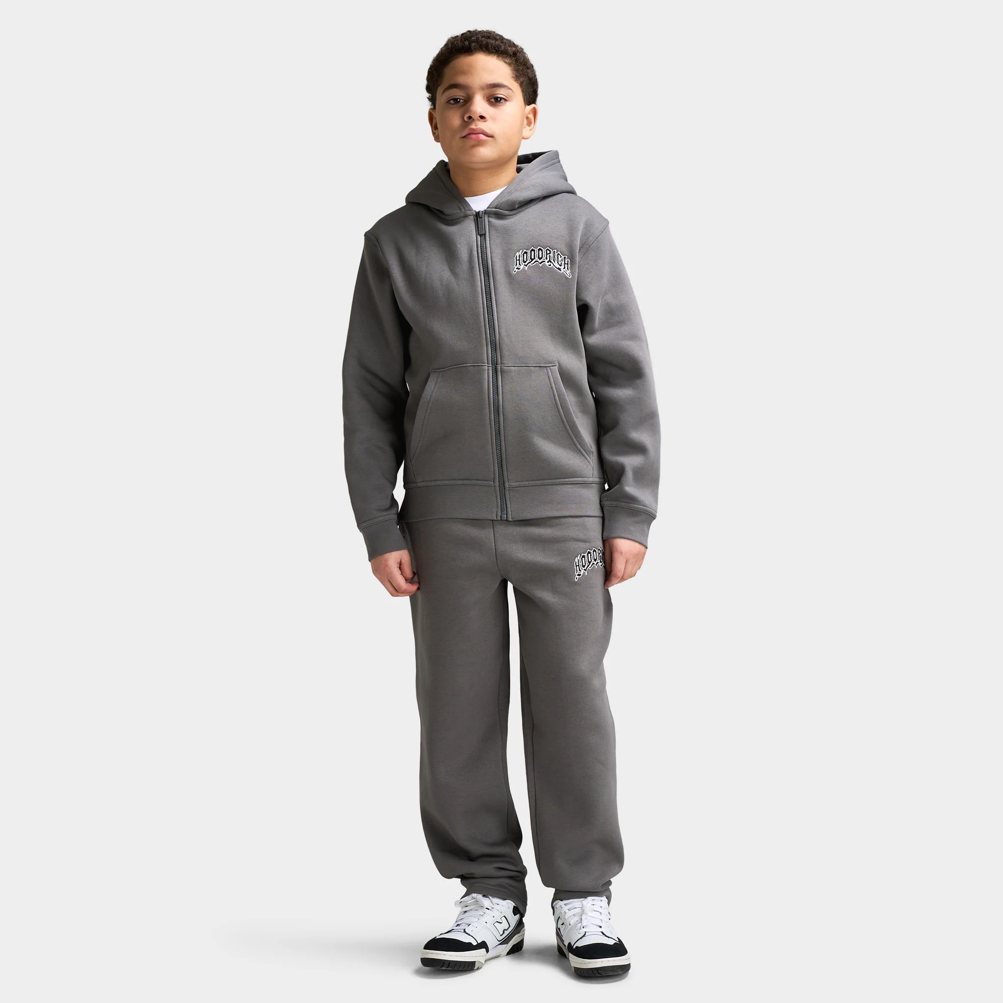 Hoodrich Juniors' Ritual Two Panel Full-Zip Through Hoodie Lava / White - Black - Image 5
