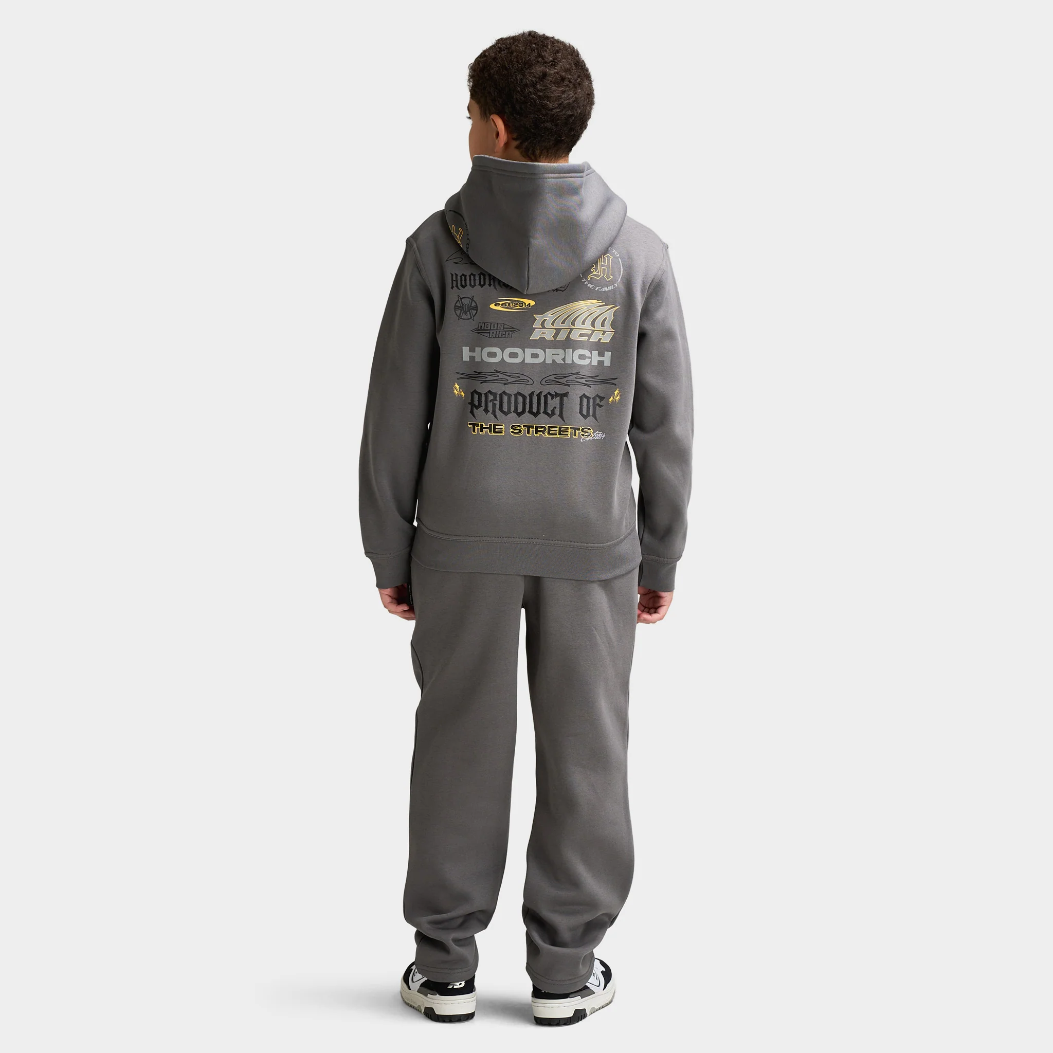 Hoodrich Juniors' Ritual Two Panel Full-Zip Through Hoodie Lava / White - Black - Image 6