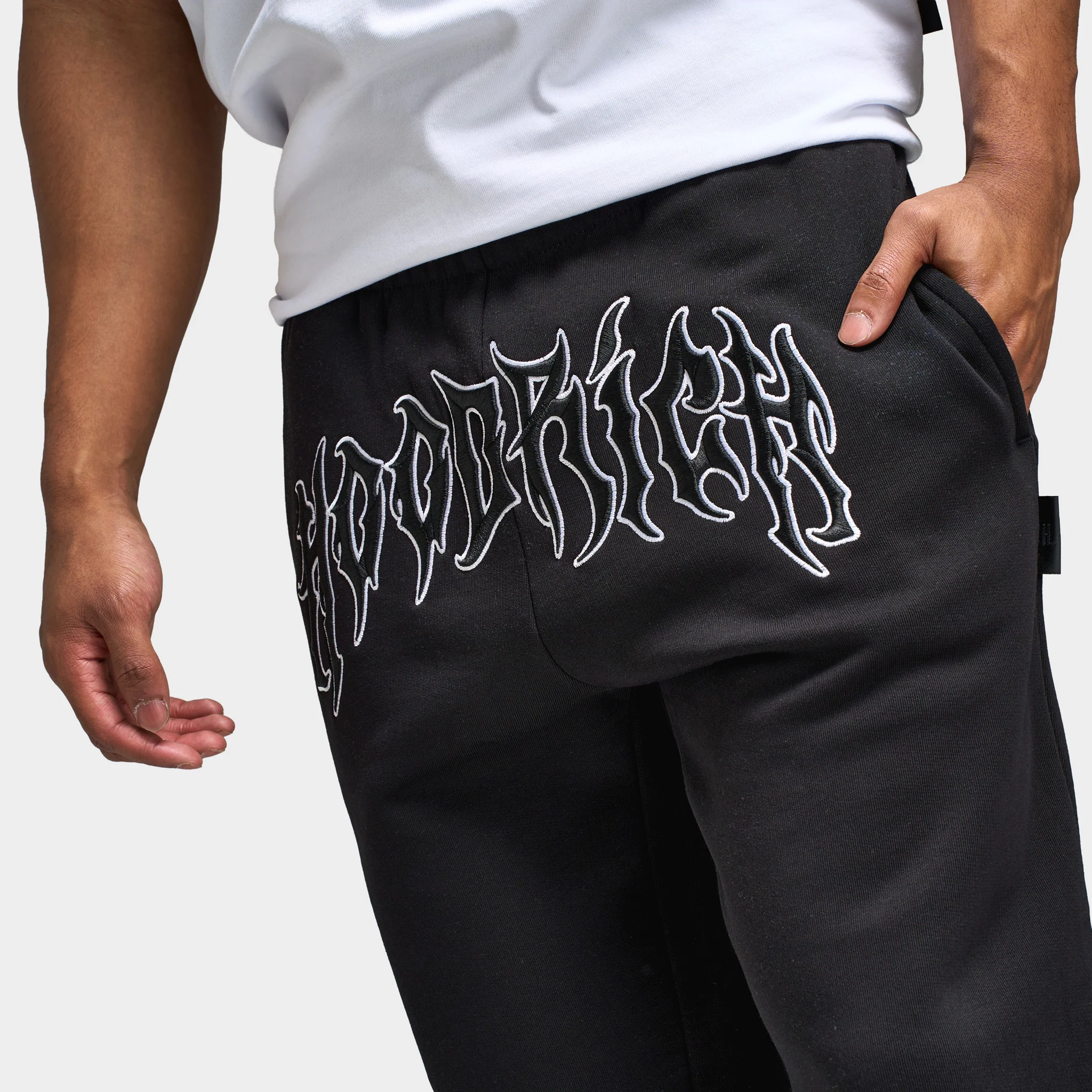 Hoodrich Spectral Open Hem Jogger Black / White - Image 5
