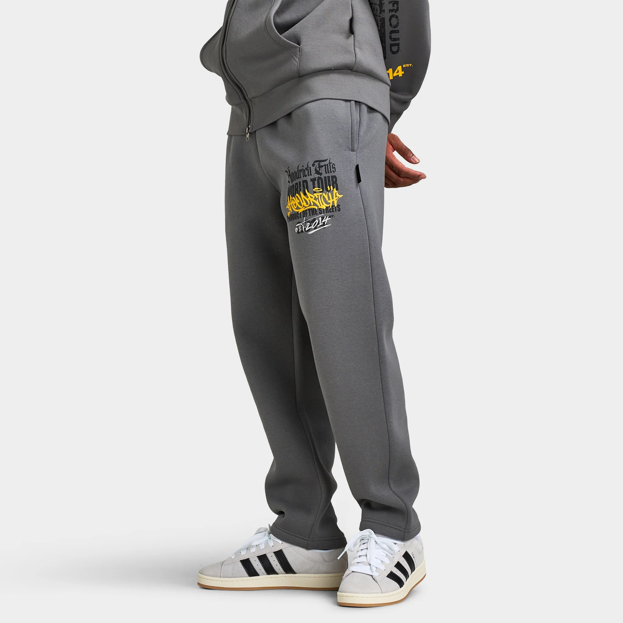 Hoodrich Stamp Tour V2 - Oversized Open Hem Jogger / Grey - Image 3