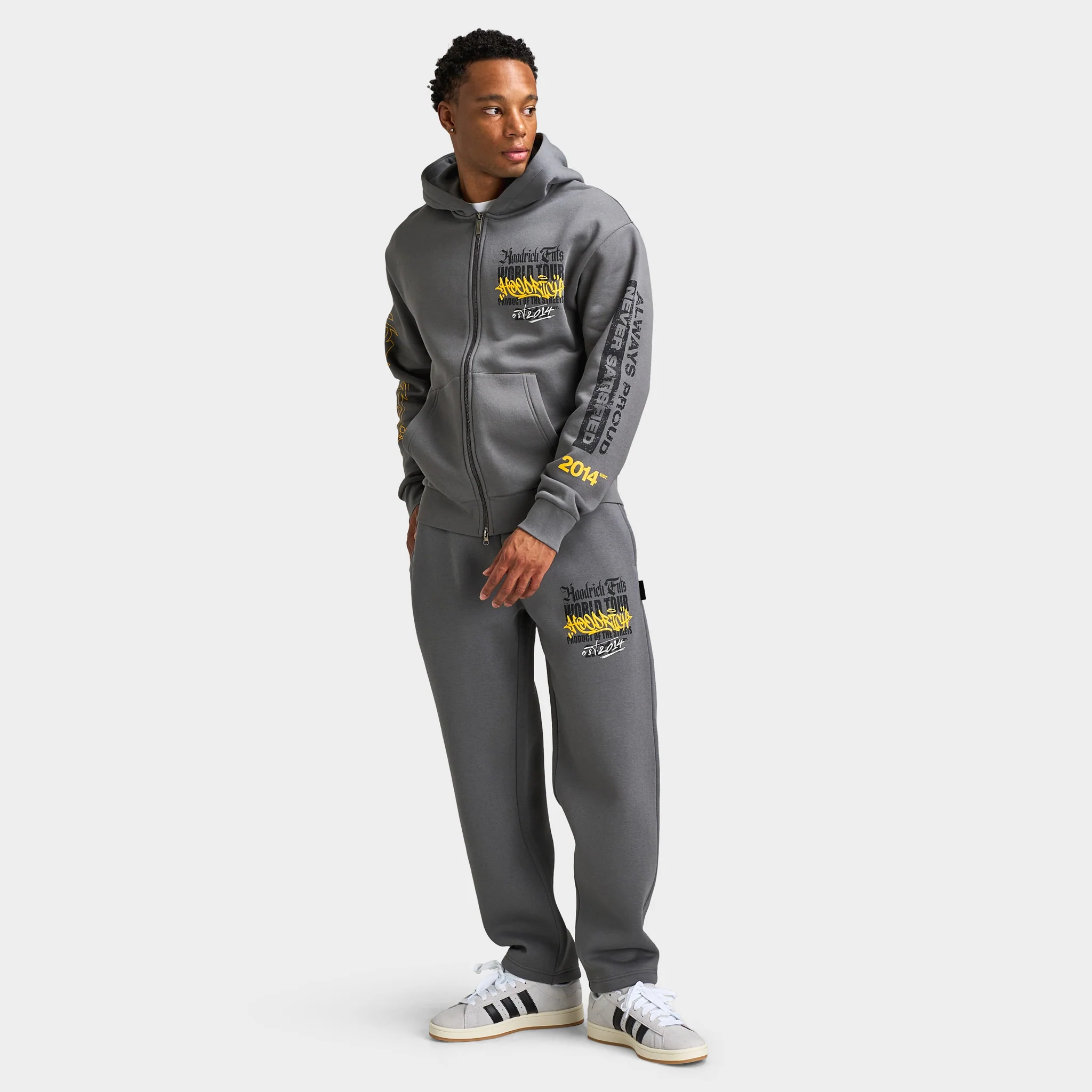Hoodrich Stamp Tour V2 - Oversized Open Hem Jogger / Grey - Image 6