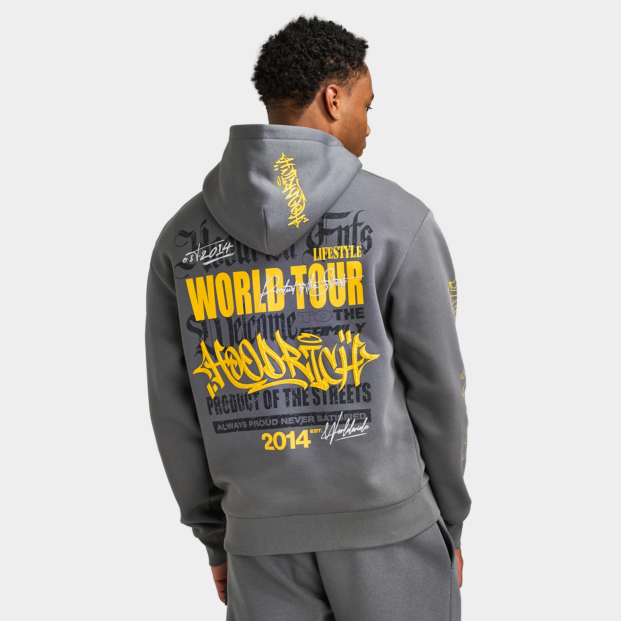 Hoodrich Stamp Tour V2 - Oversized Zip Through Hoodie / Grey - Image 2