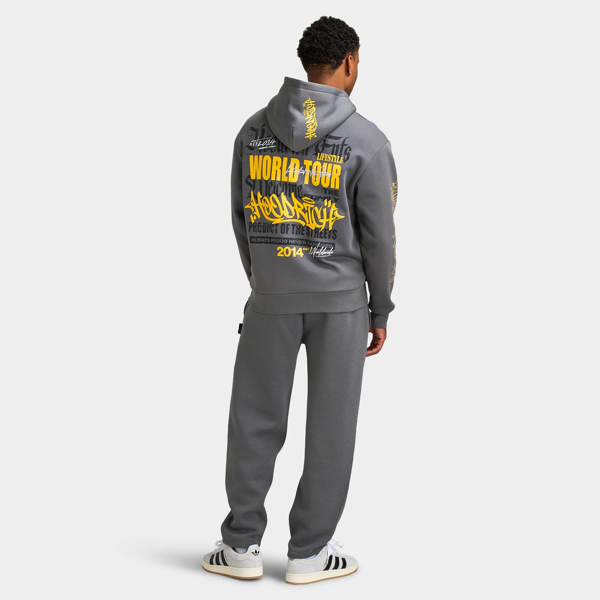 Hoodrich Stamp Tour V2 - Oversized Zip Through Hoodie / Grey - Image 5