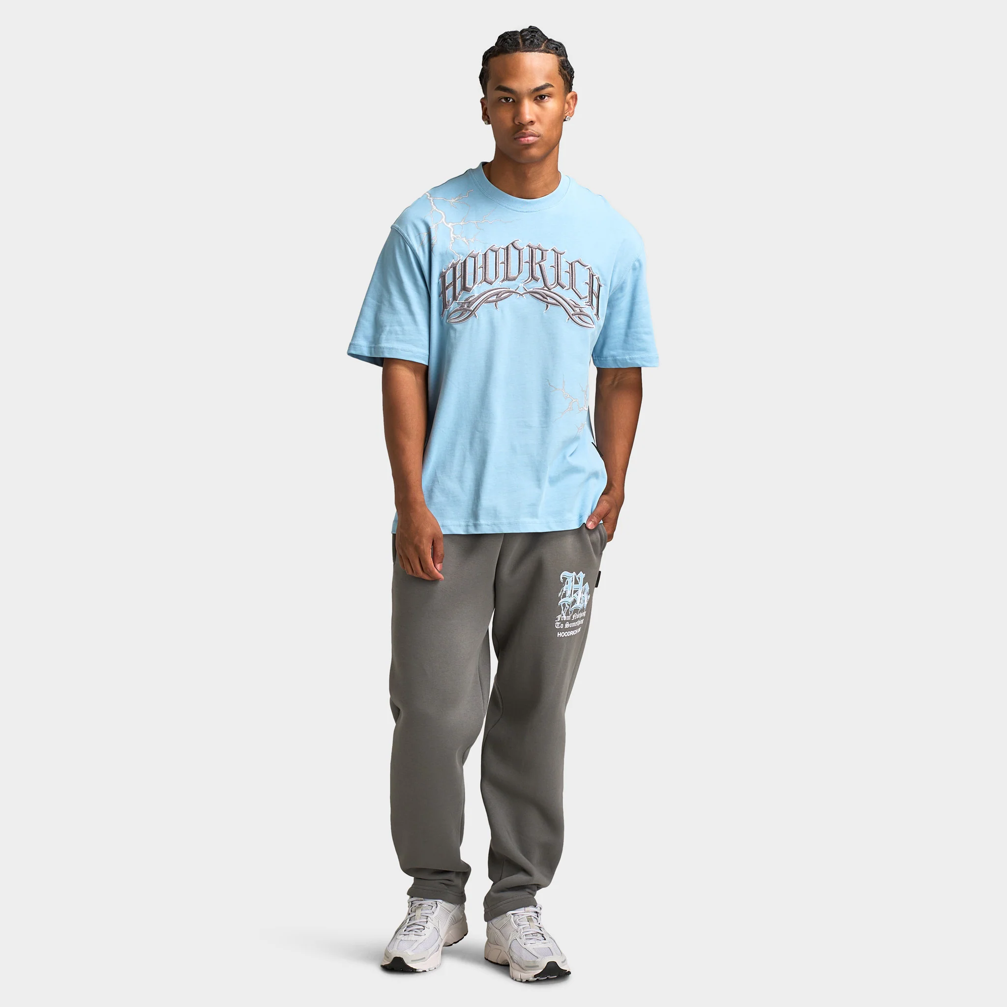Hoodrich Tornado Oversized Open Hem Jogger Lava Smoke / White - Blue - Image 6