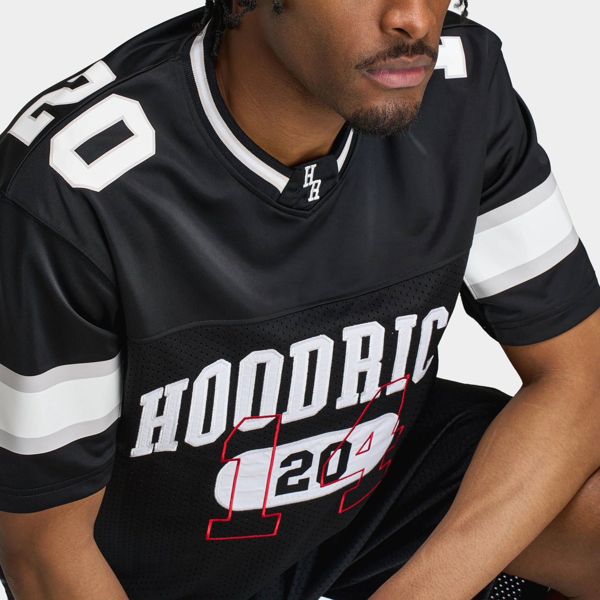 Hoodrich Varsite Oversized Mesh Jersey Black / White - Image 3