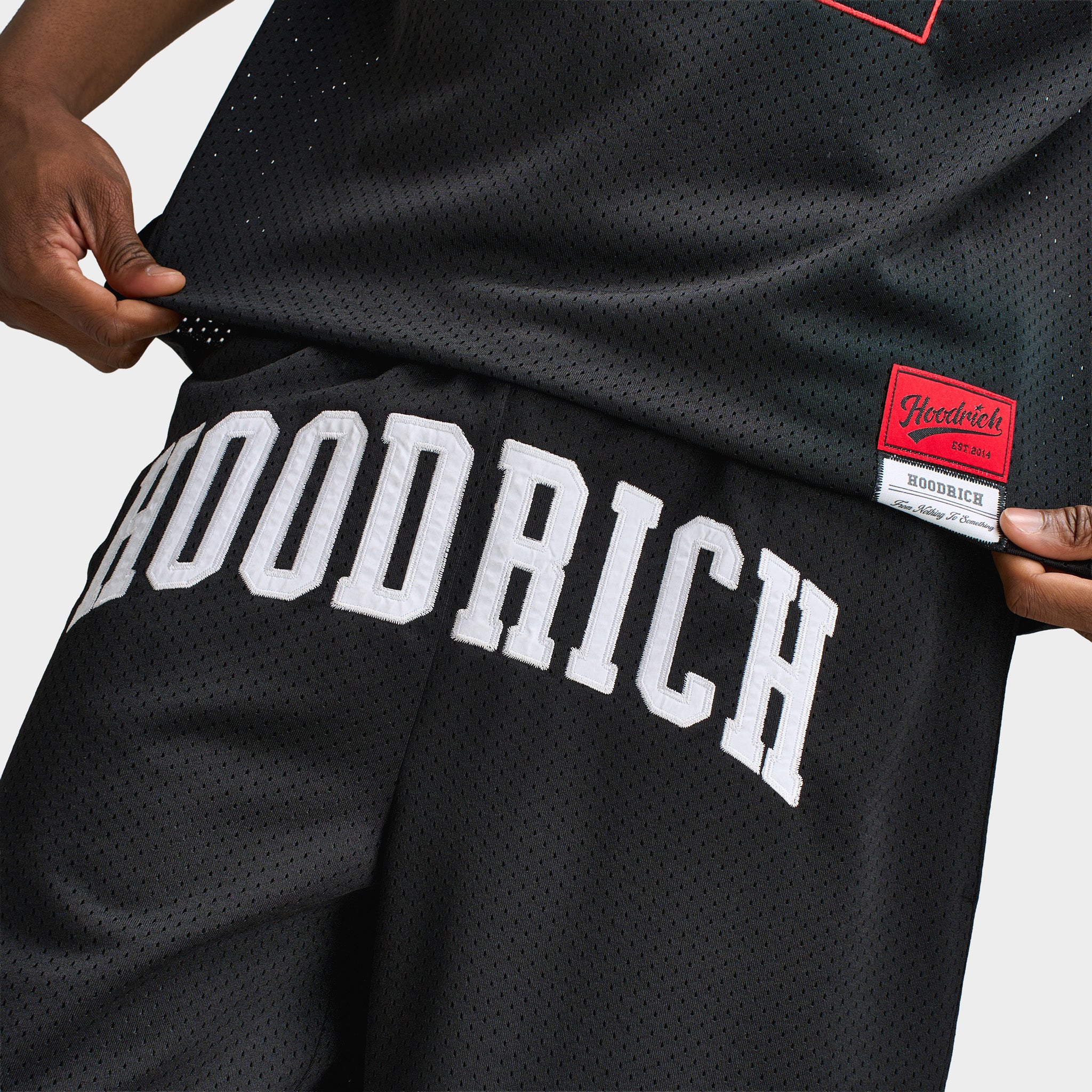 Hoodrich Varsity Oversized Mesh Shorts Black / White - Image 5