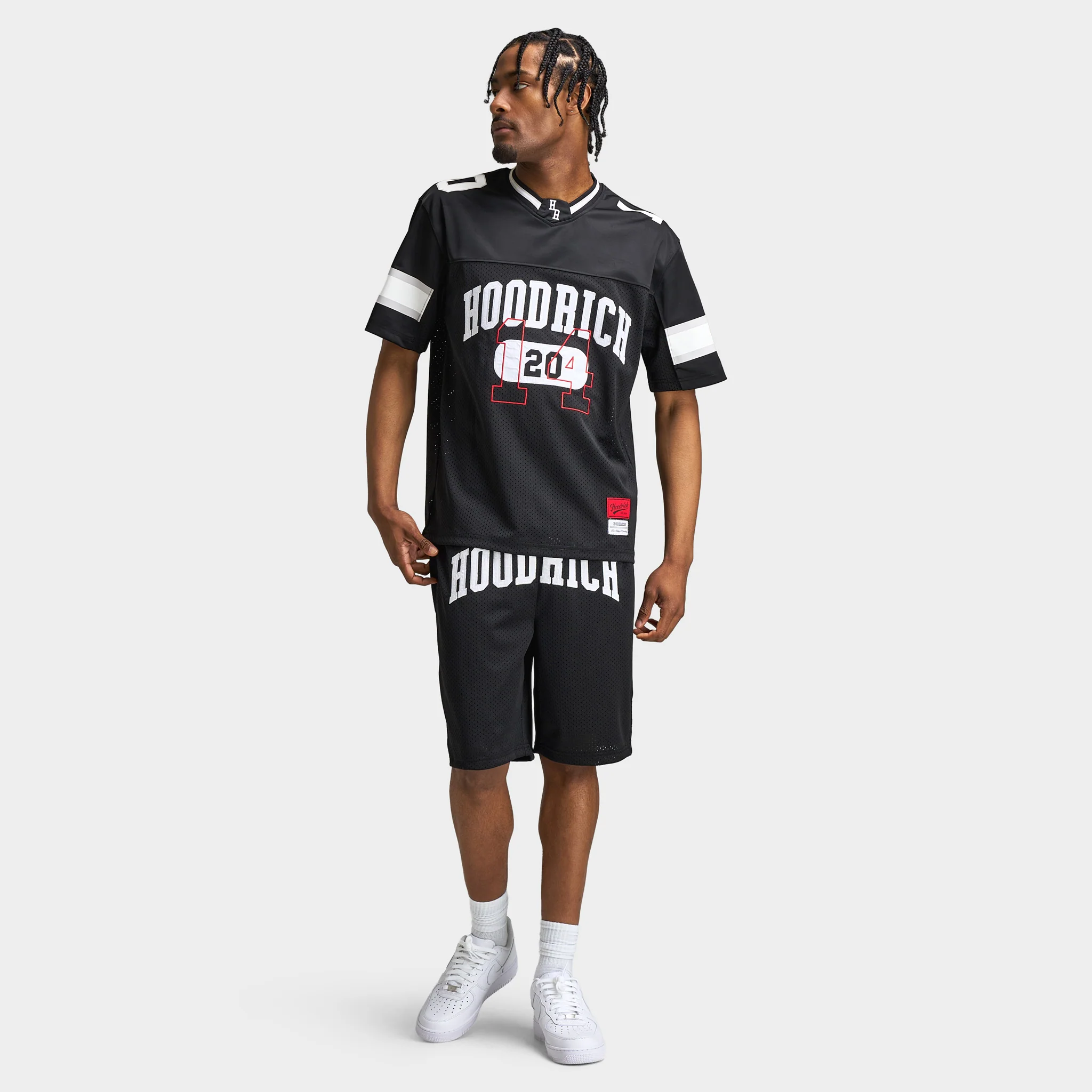 Hoodrich Varsity Oversized Mesh Shorts Black / White - Image 6