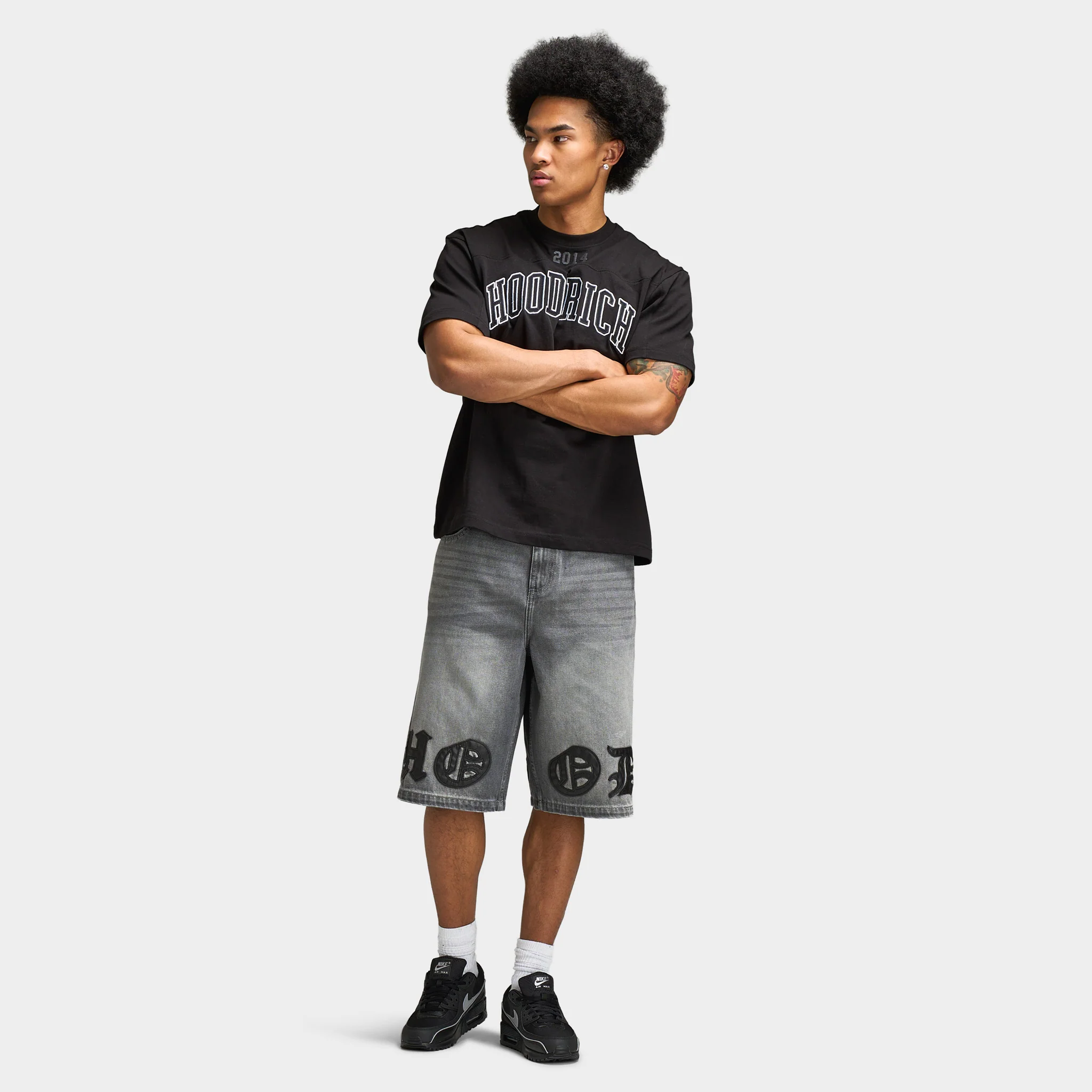 Hoodrich Varsity Oversized T-Shirt / Black - Image 3