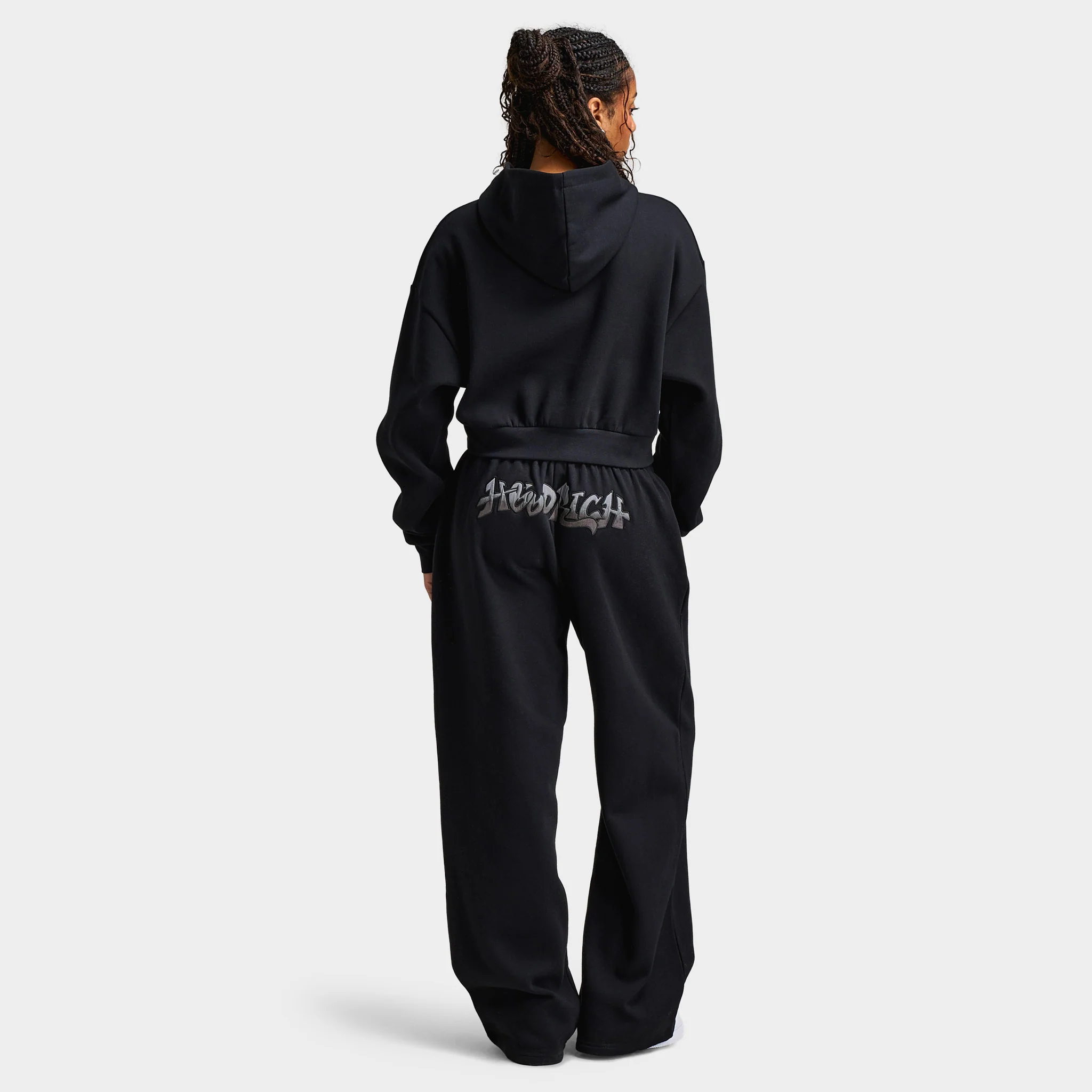 Hoodrich Women's Boxy Hoodie With Satin Applique Black / Black Satin - Image 5