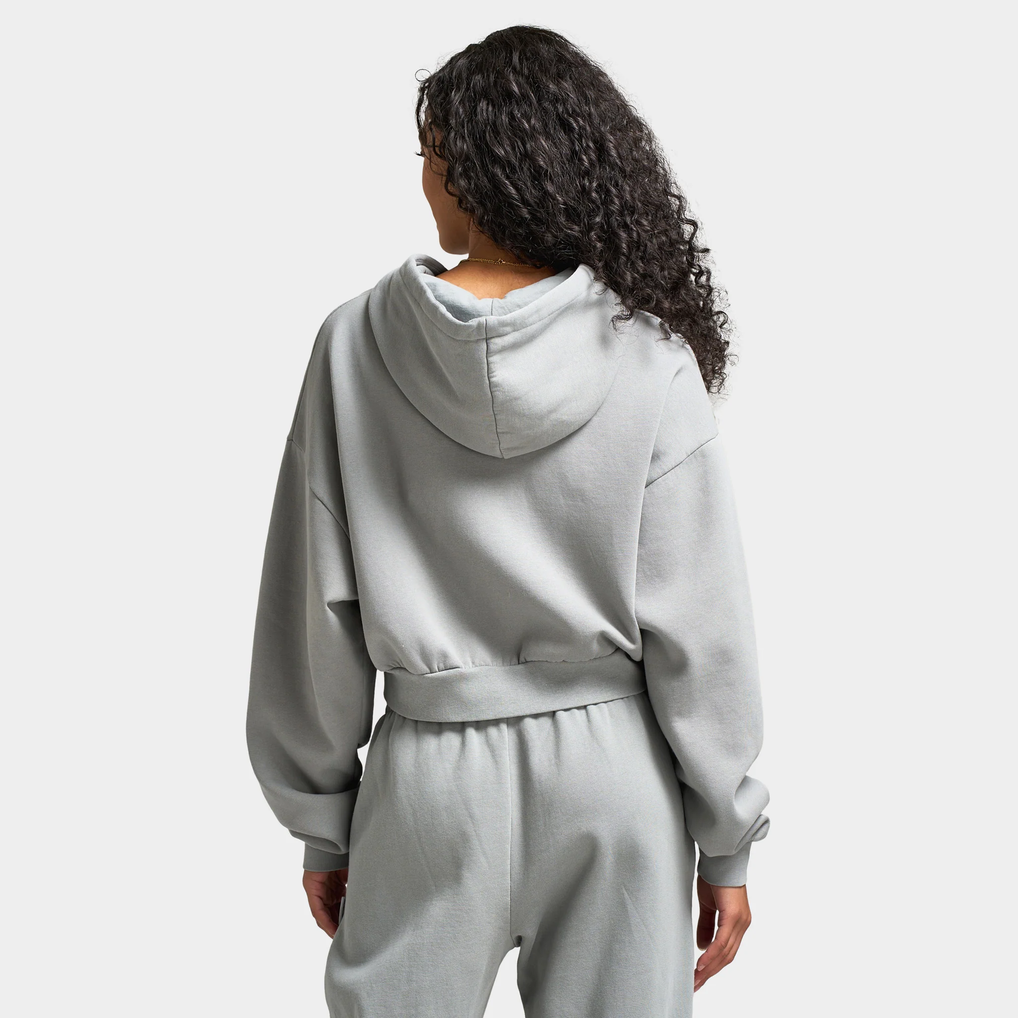 Hoodrich Women's Drea Cropped Boxy Hoodie Light Grey Marl / Lava Smoke - Image 2
