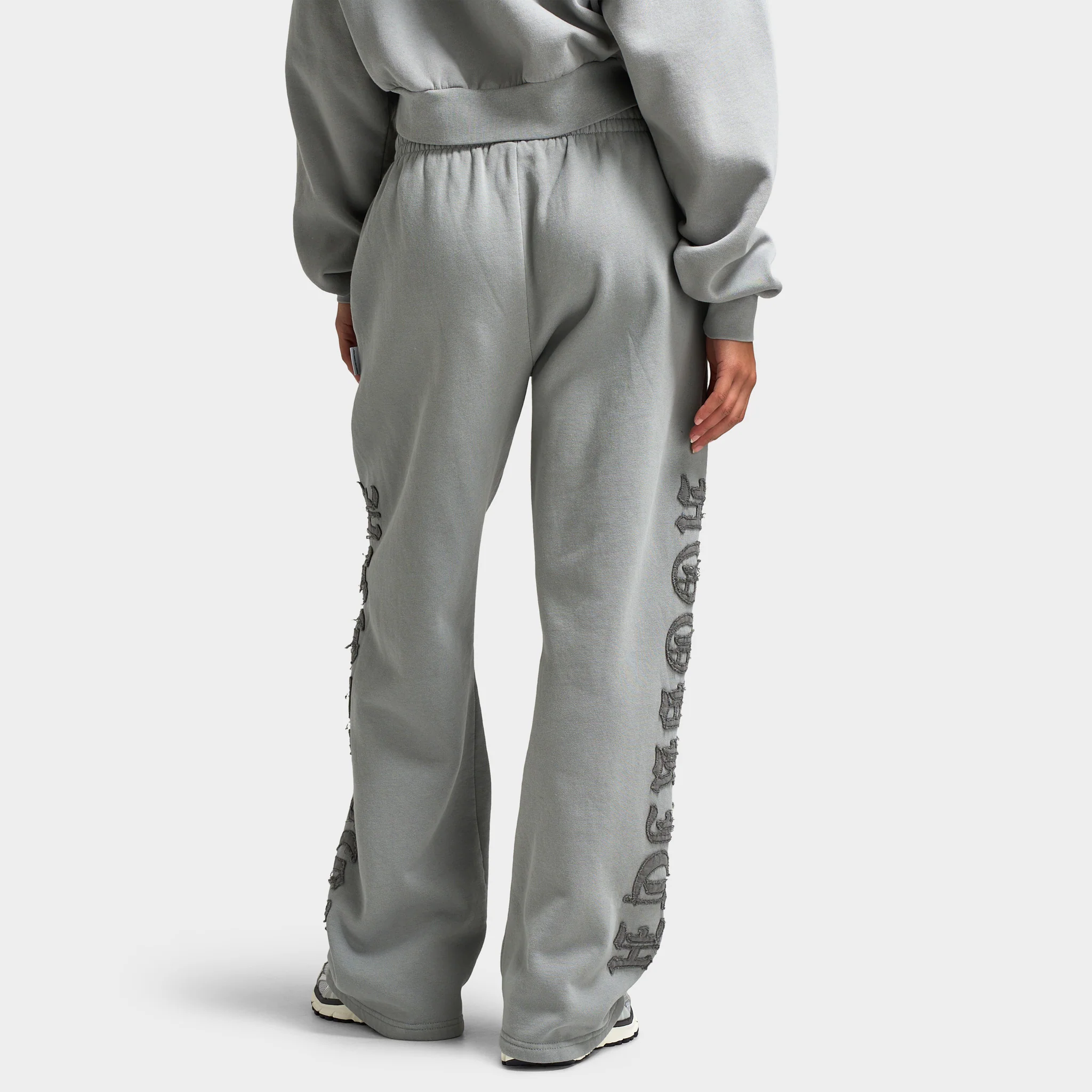 Hoodrich Women's Drea Wide Leg Joggers Light Grey Marl / Lava Smoke - Image 2