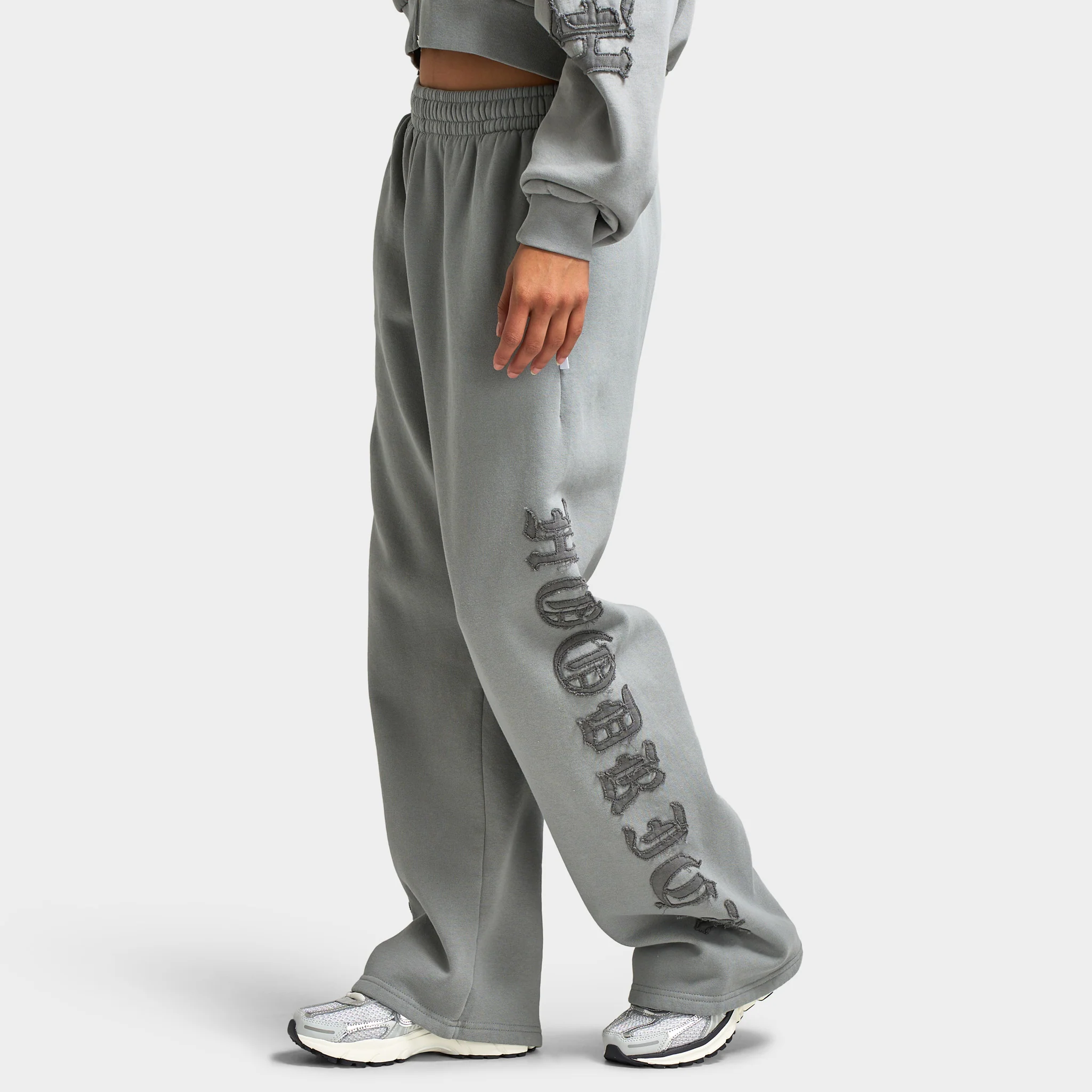 Hoodrich Women's Drea Wide Leg Joggers Light Grey Marl / Lava Smoke - Image 3