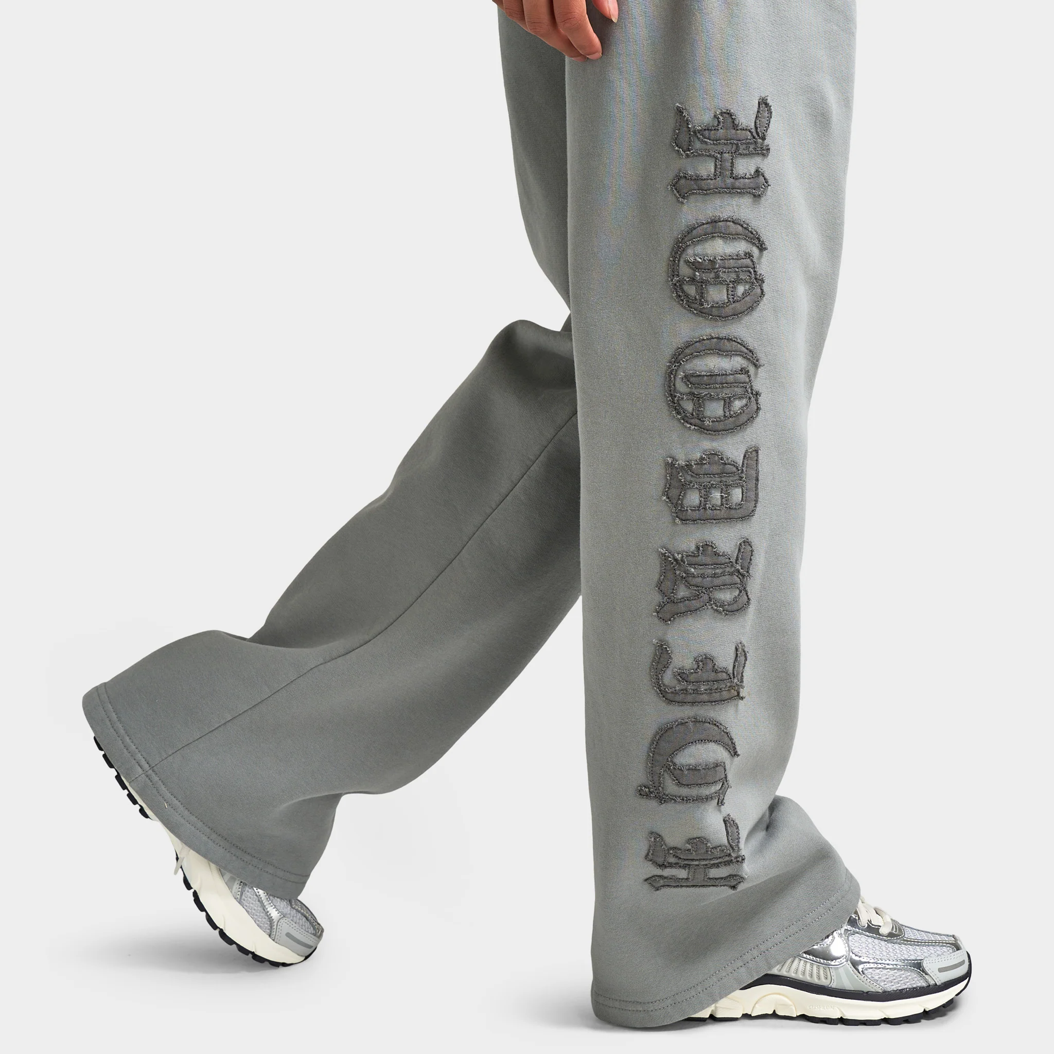 Hoodrich Women's Drea Wide Leg Joggers Light Grey Marl / Lava Smoke - Image 5
